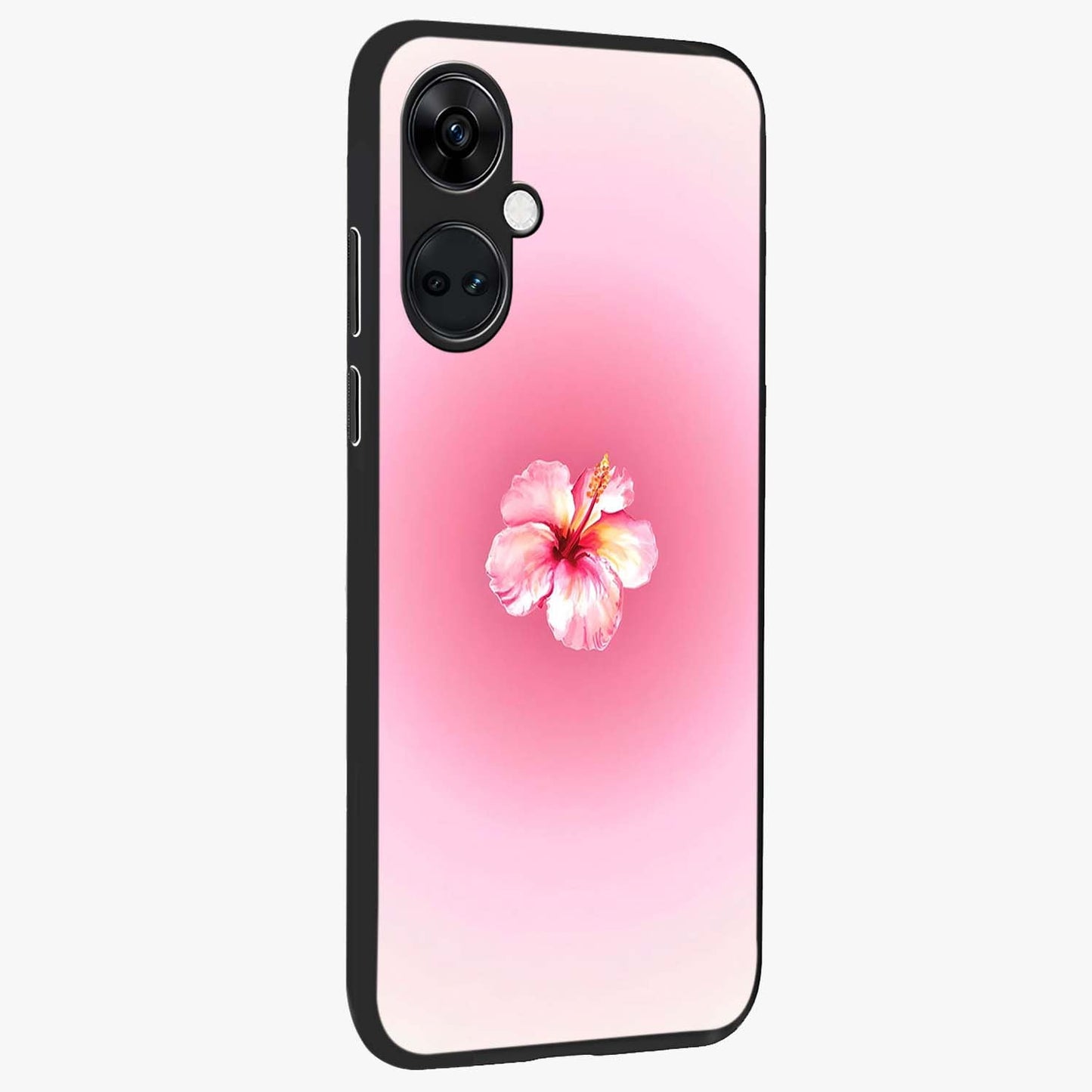 Soft Petal Serenity Glass Case for 1+Nord CE 3 side perspective highlighting refined petal textures and premium edges