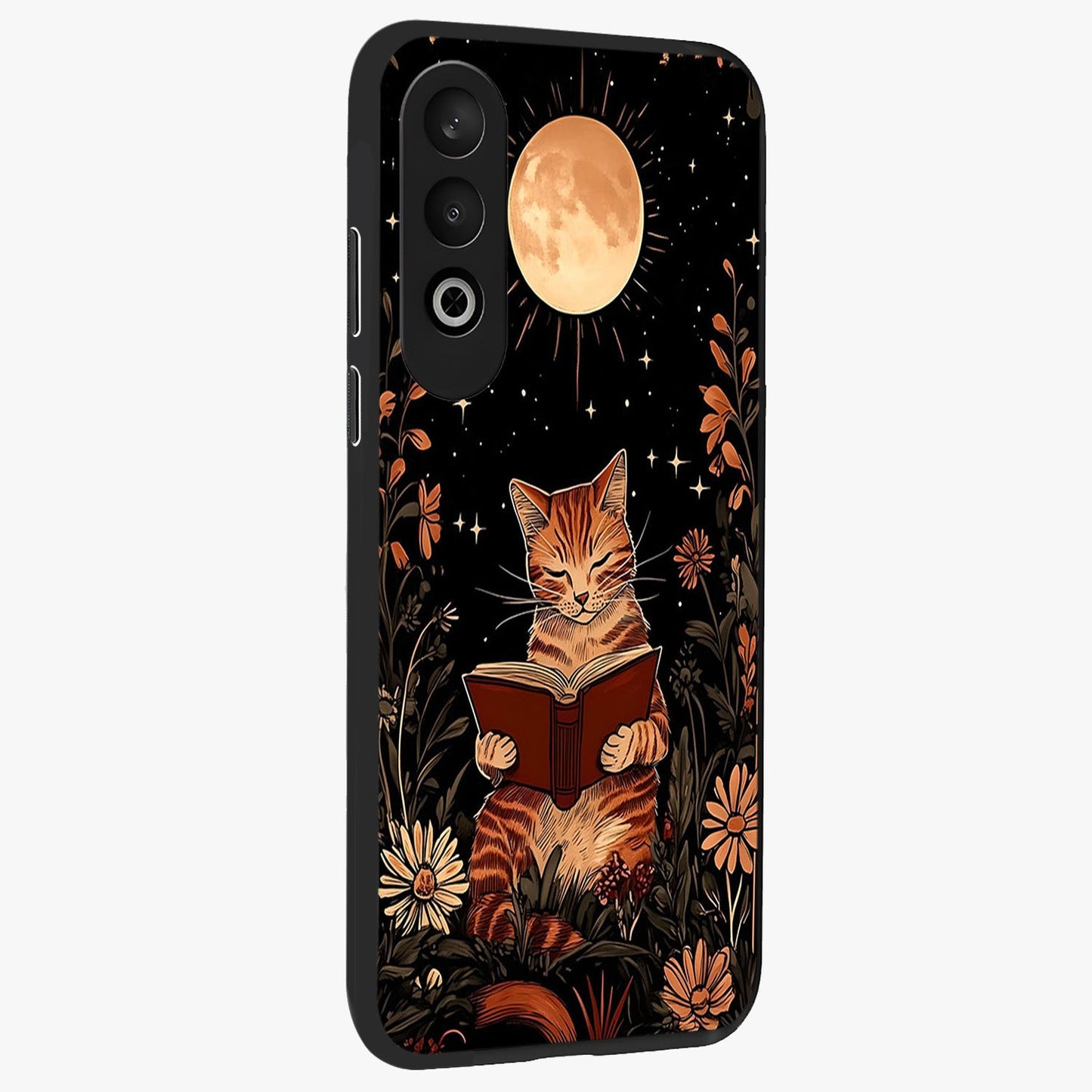 Magical Cat Chronicle Glass Case for 1+Nord CE 4 side perspective highlighting sleek detailing and smooth premium build