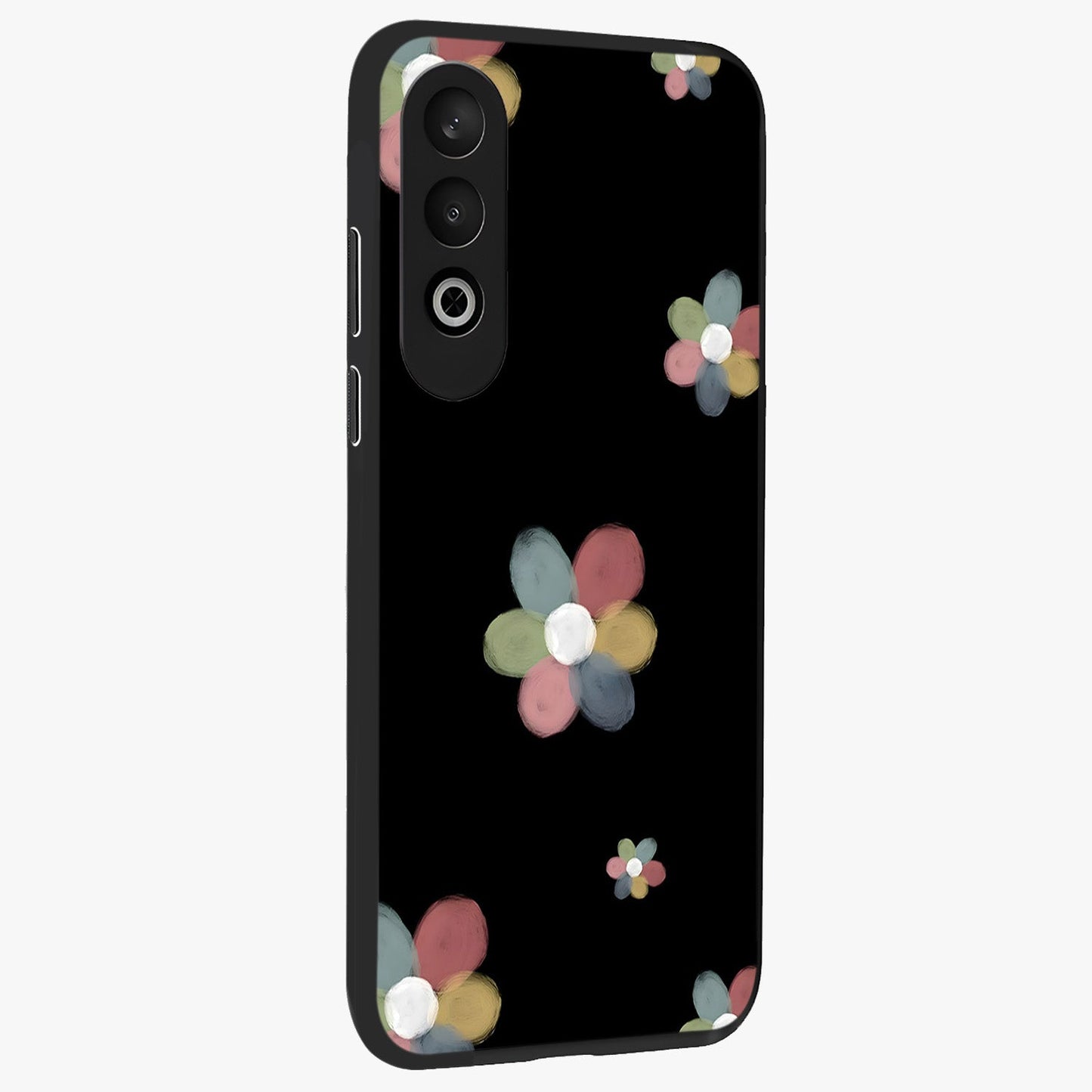 Minimal Floral Charm Glass Case for 1+Nord CE 4 side perspective highlighting refined minimal textures and smooth build