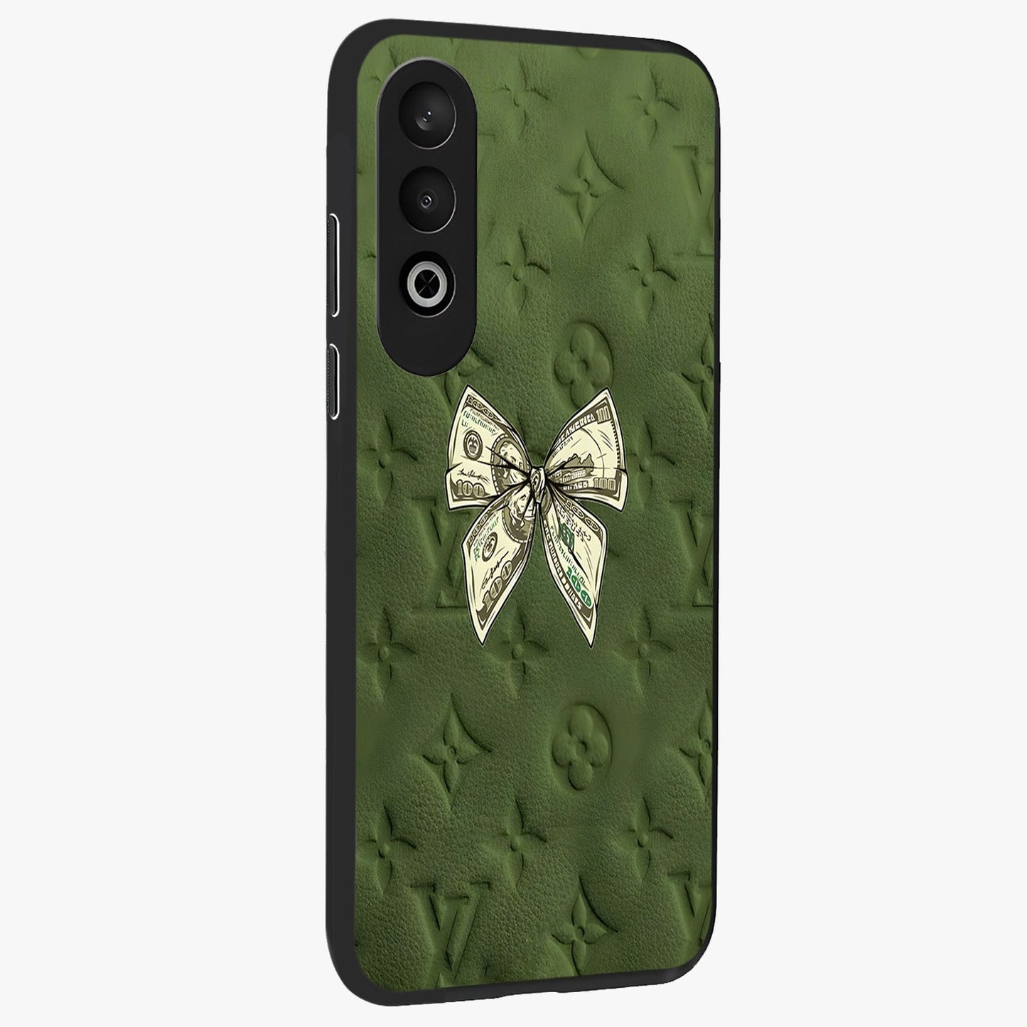 Money Bow Lv Glass Case for 1+Nord CE 4 side perspective highlighting stylish textures and sleek build