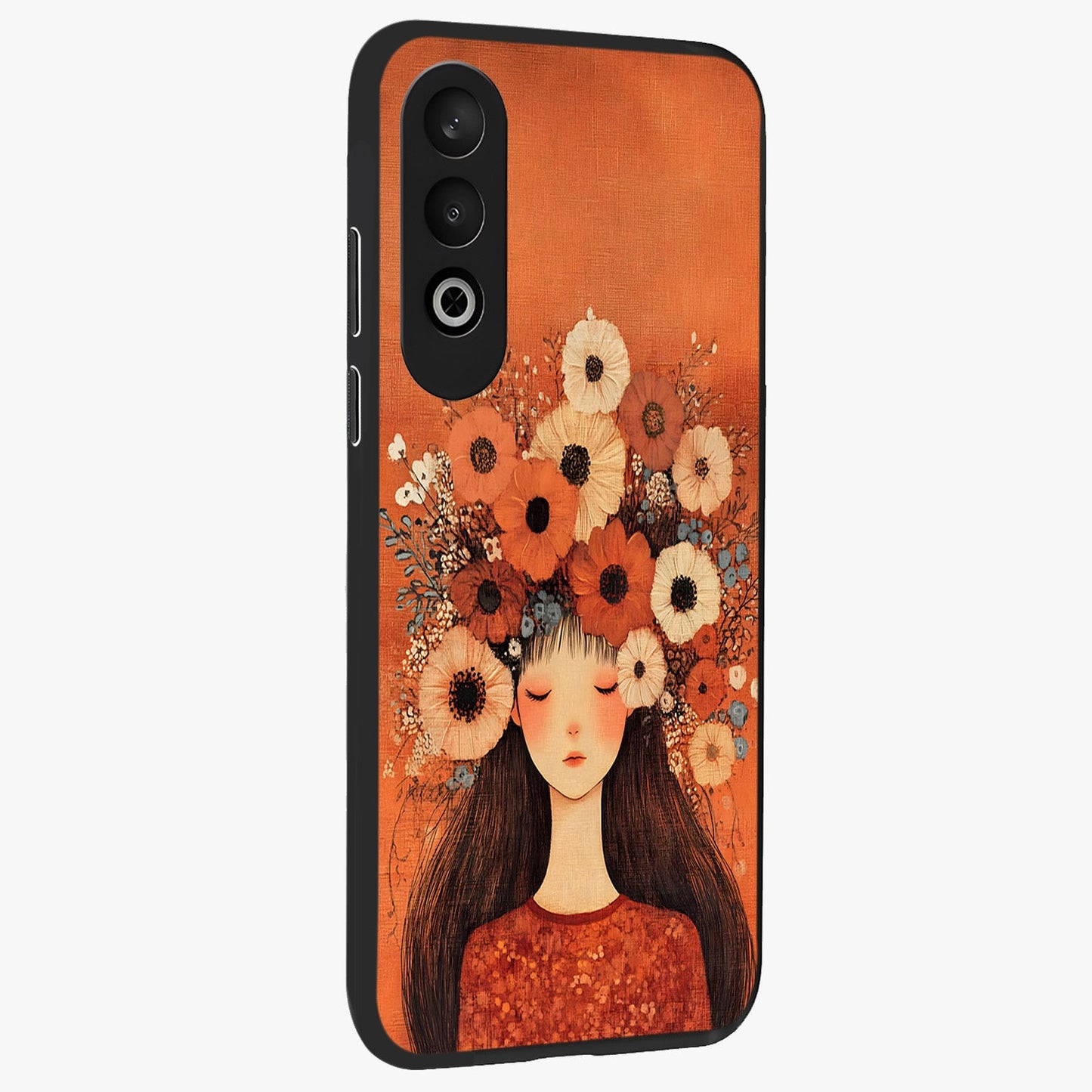 Radiant Flower Thoughts Glass Case for 1+Nord CE 4 side perspective highlighting refined textures and smooth build