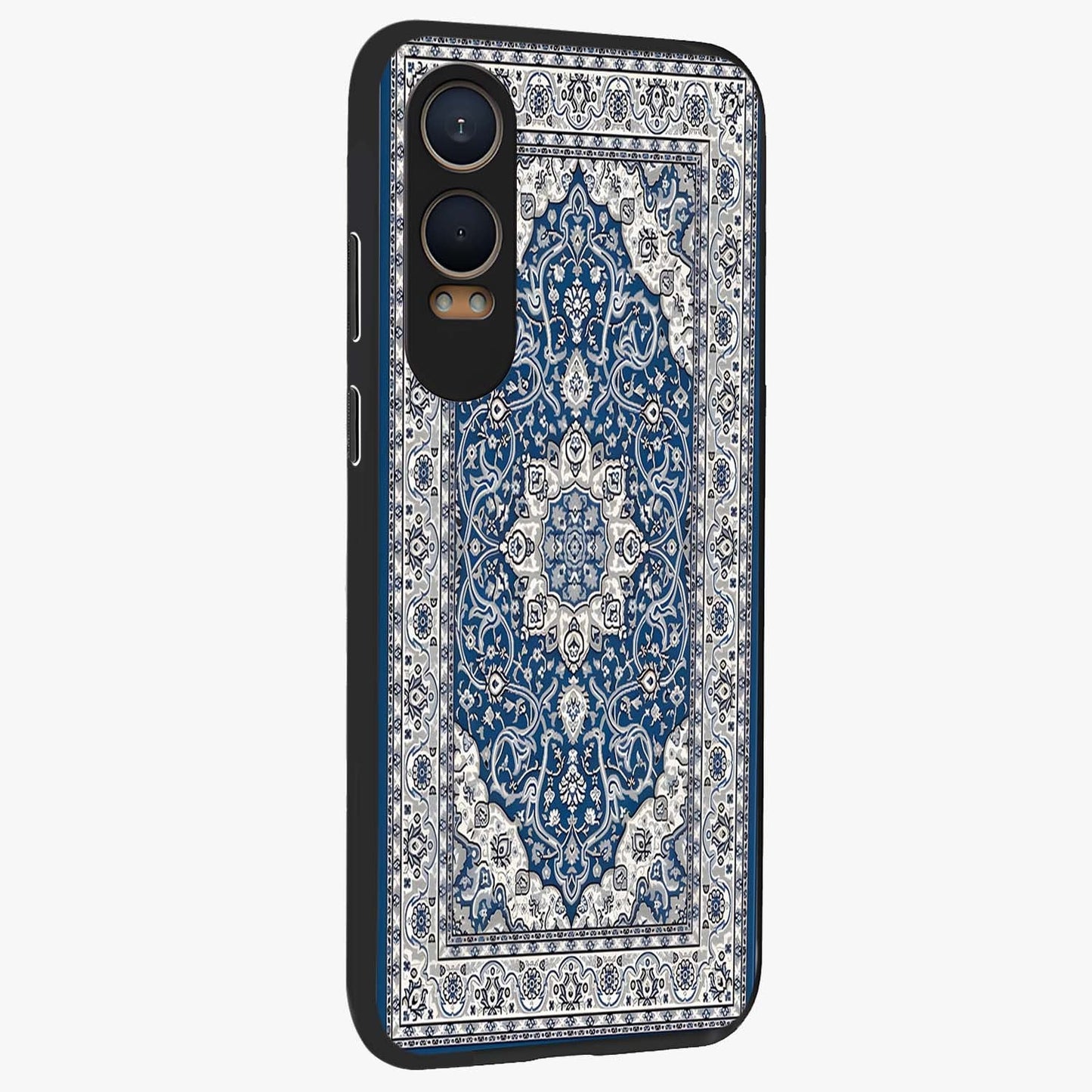 Blue Palace Dream Glass Case for 1+Nord CE 4 Lite side perspective highlighting intricate palace design and sleek edges