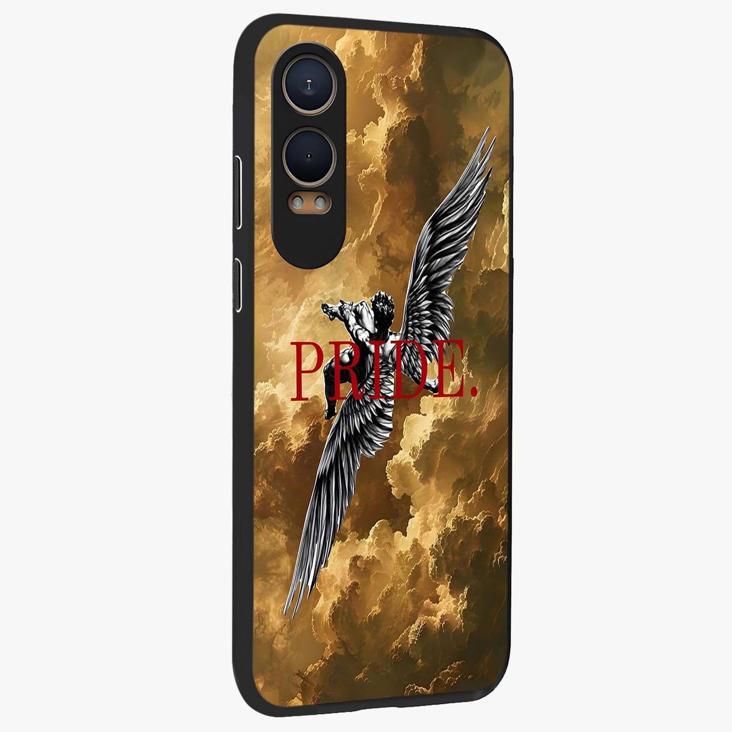 Celestial Fallen Pride Glass Case for 1+Nord CE 4 Lite side perspective highlighting deep space textures and premium edge finish