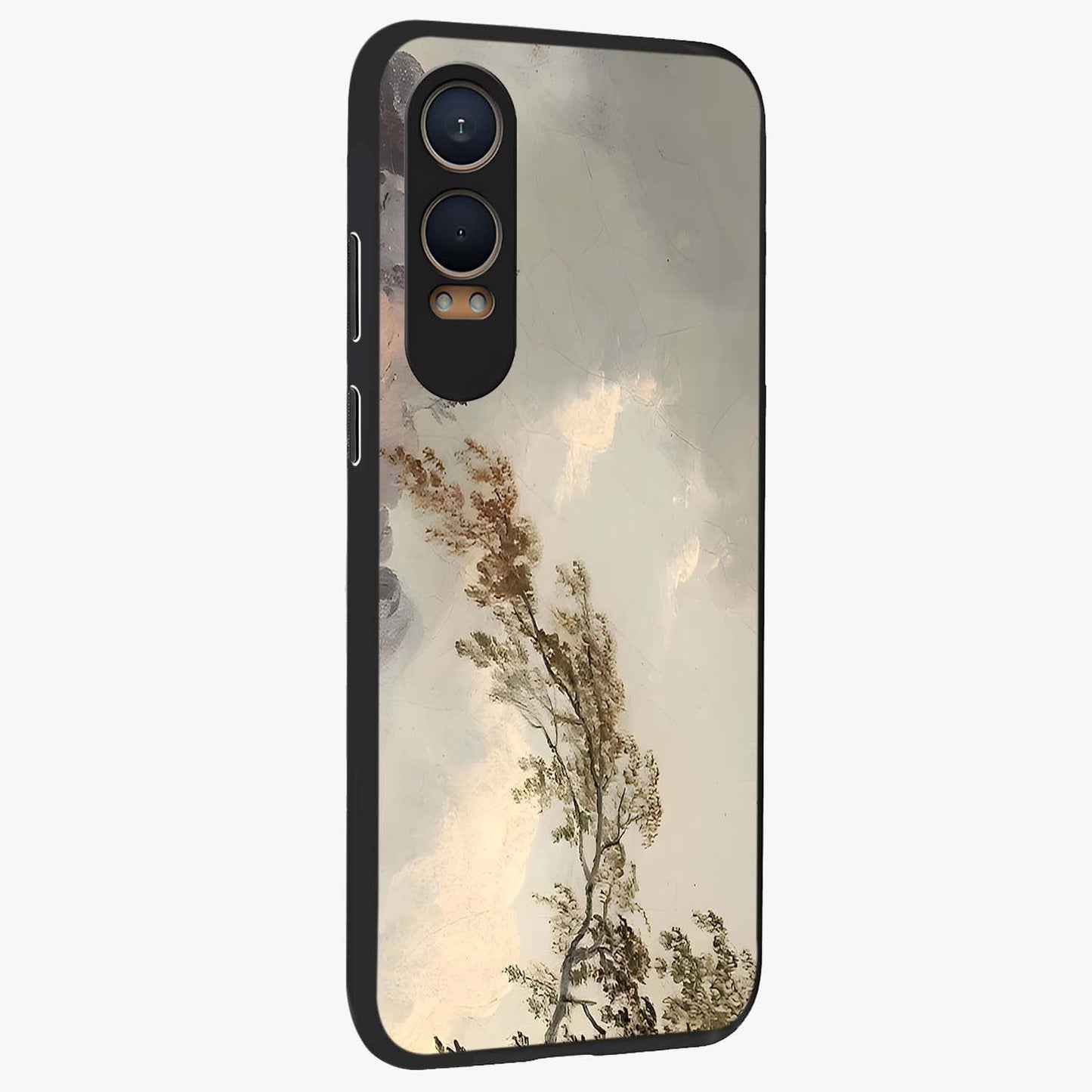 Dreamlike Wind Field Glass Case for 1+Nord CE 4 Lite side perspective highlighting smooth gradients and premium edge finish