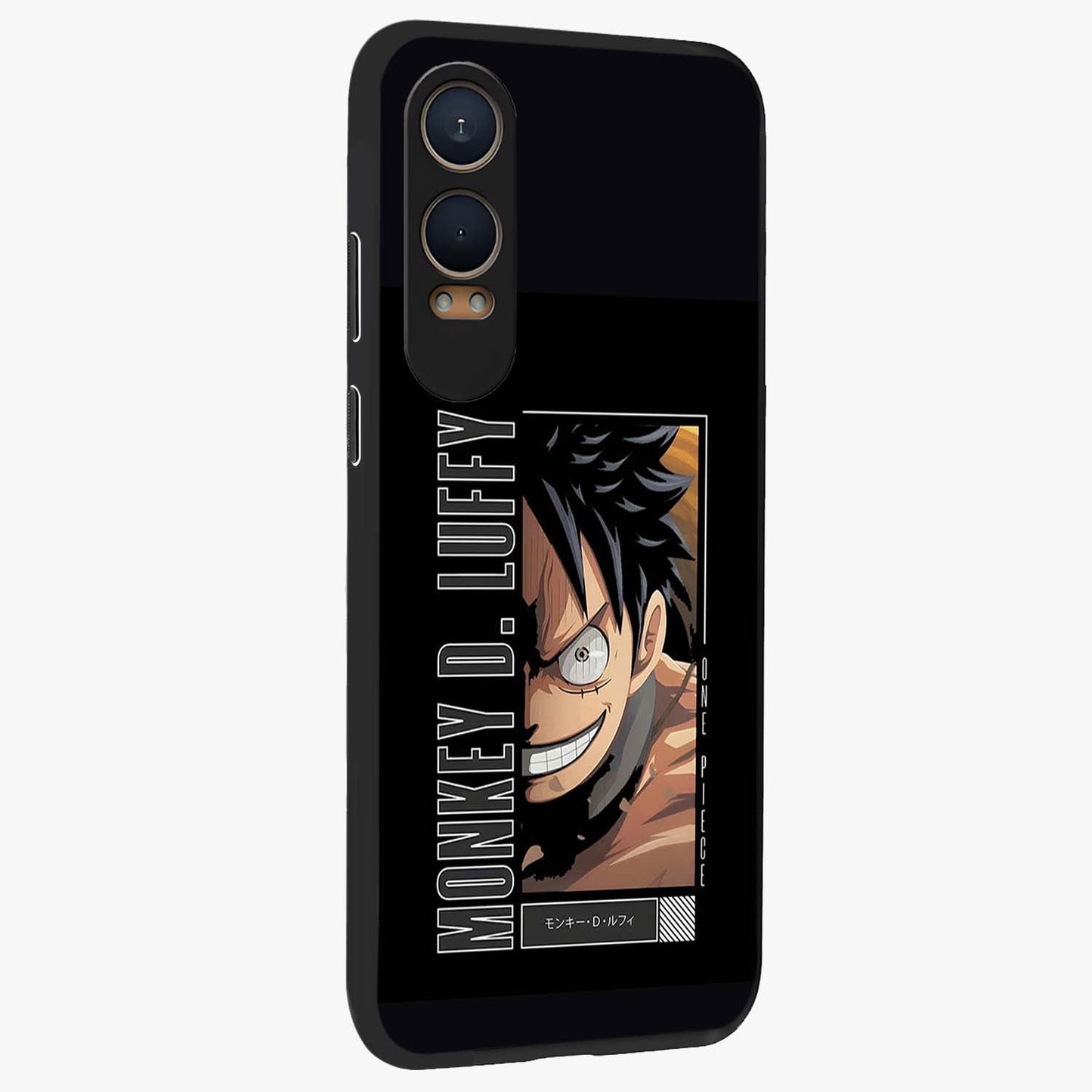 Fearless Pirate Smile Glass Case for 1+Nord CE 4 Lite side perspective highlighting detailed character illustration and sleek build