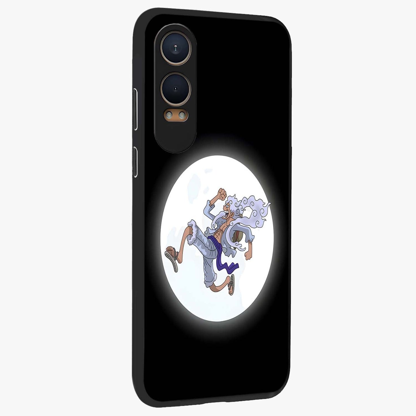 Moonlit Freedom Dance Glass Case for 1+Nord CE 4 Lite side perspective highlighting dynamic detailing and premium edge finish