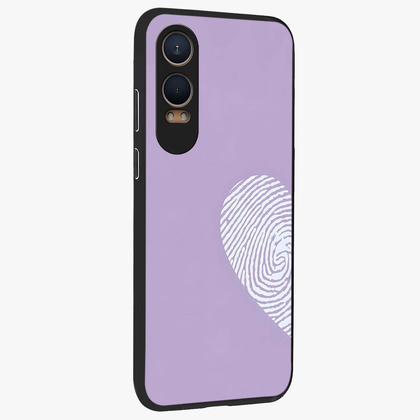 One Heart Identity Glass Case for 1+Nord CE 4 Lite side perspective highlighting clean detailing and sleek premium build