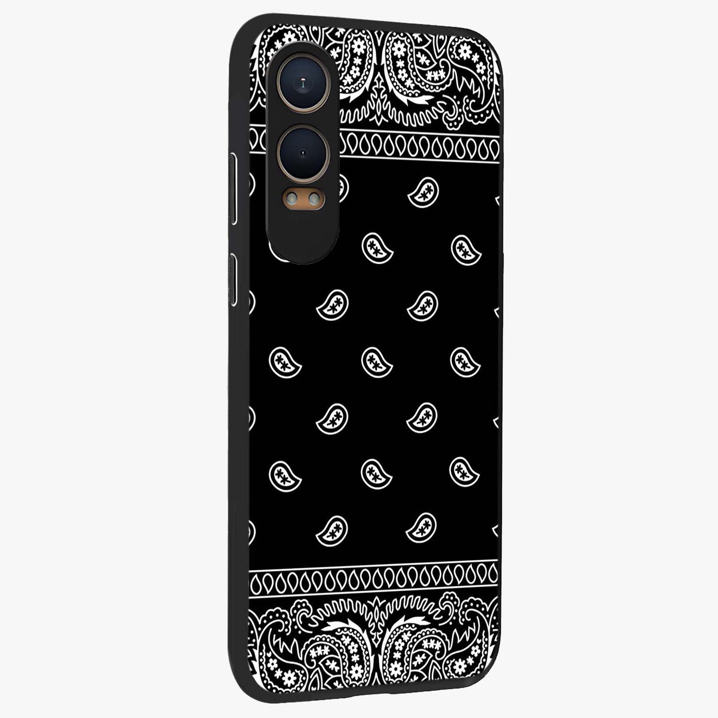 Retro Rebel Threads Glass Case for 1+Nord Ce 4 Lite side perspective highlighting bold detailing and smooth build