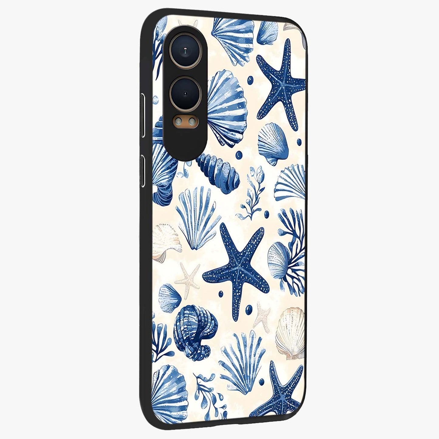 Seaside Starfish Magic Glass Case for 1+Nord Ce 4 Lite side perspective highlighting playful beach textures and sleek build