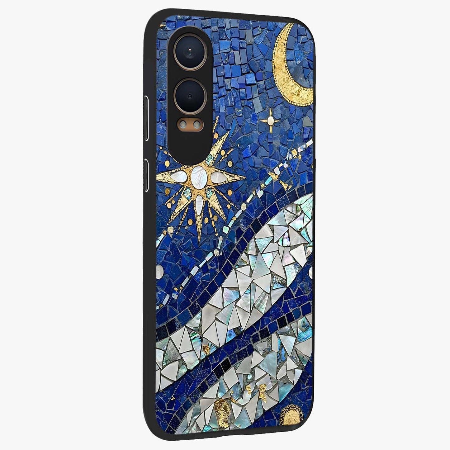 Serene Crane Flight Glass Case for 1+Nord Ce 4 Lite side perspective highlighting delicate feather textures and premium edges