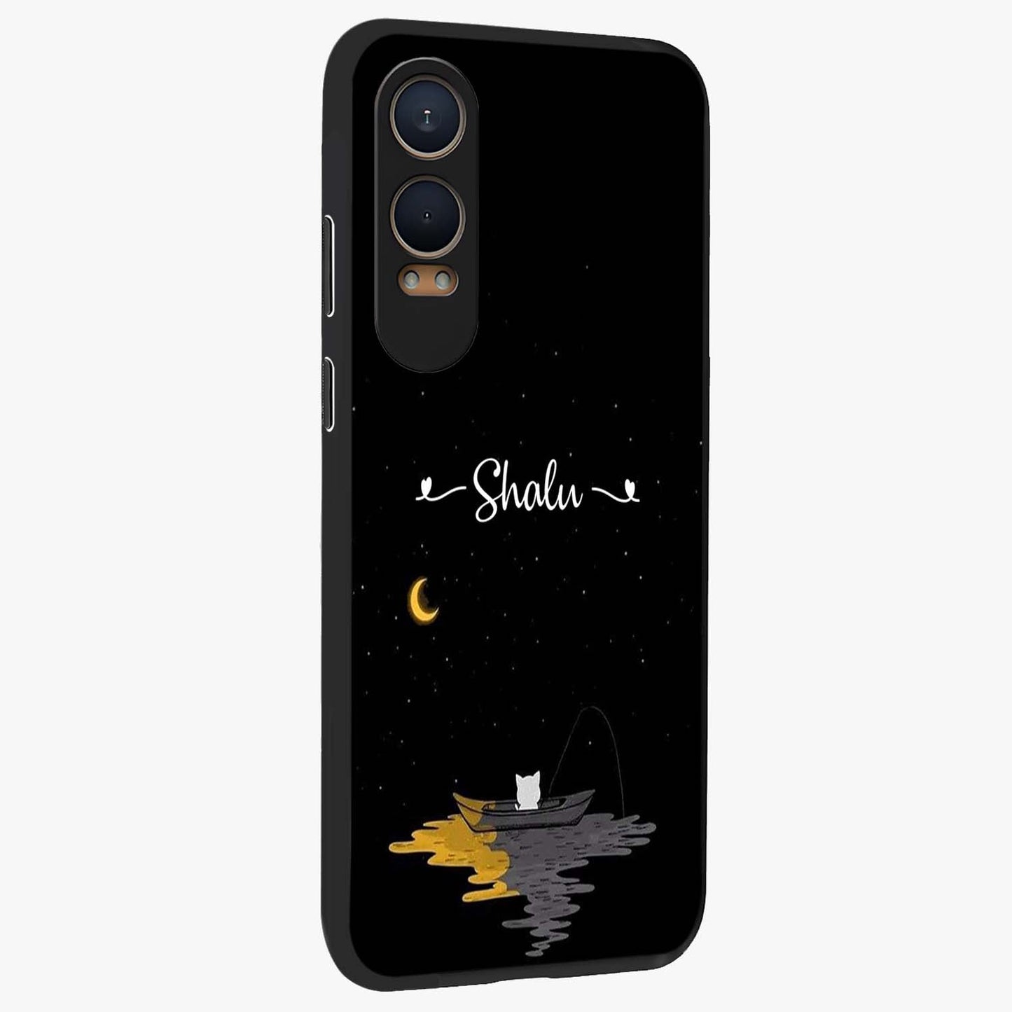 Silent Night Row Glass Case for 1+Nord Ce 4 Lite side perspective highlighting moody textures and premium edges