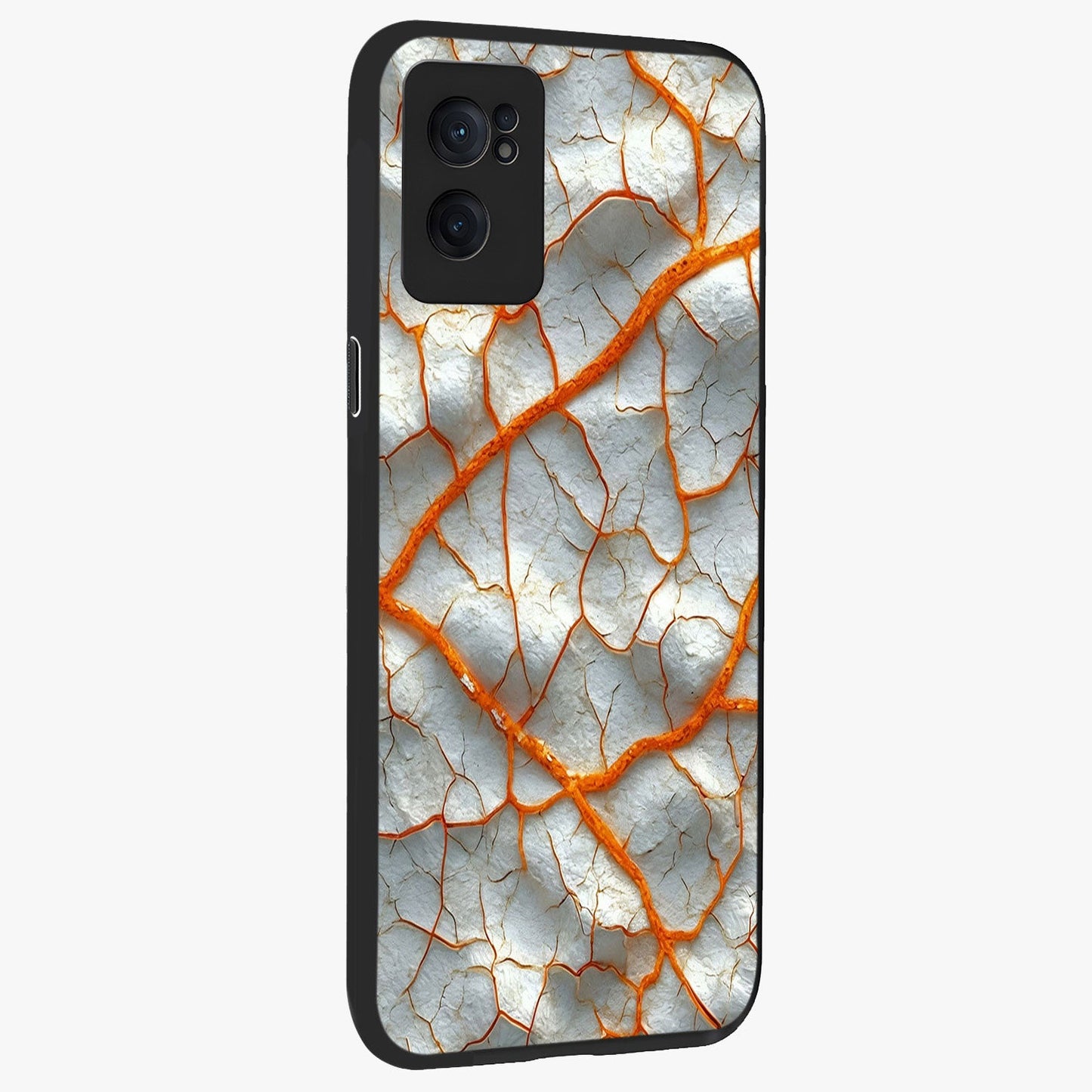 Snarl Zone Buzz Glass Case for 1+Nord Ce 2 angled mockup showcasing glossy finish and high contrast detailing