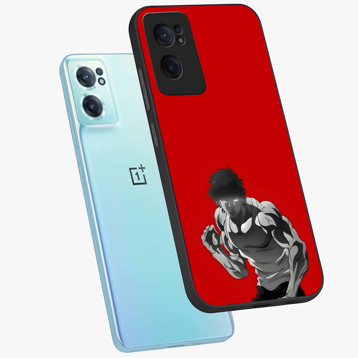 Crimson Power Rush Glass Case for 1+Nord CE 2 side perspective highlighting sharp detailing and premium sporty edge