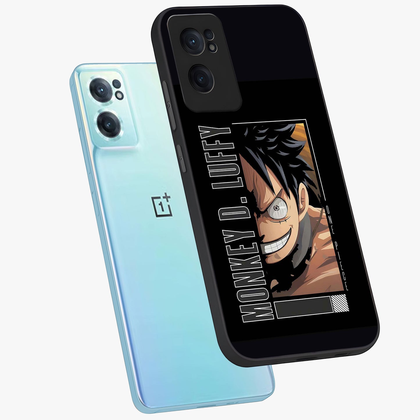 Fearless Pirate Smile Glass Case for 1+Nord CE 2 side perspective highlighting detailed character illustration and sleek build