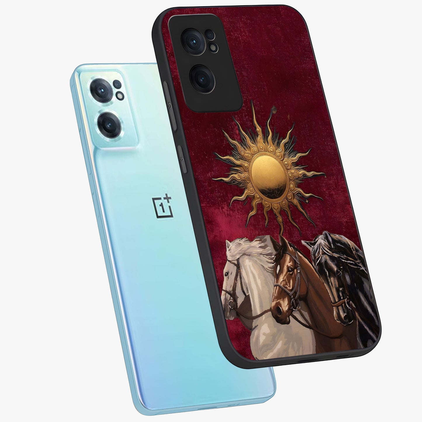 Solar Riders Glass Case for 1+Nord Ce 2 side perspective highlighting strong motion textures and sleek build