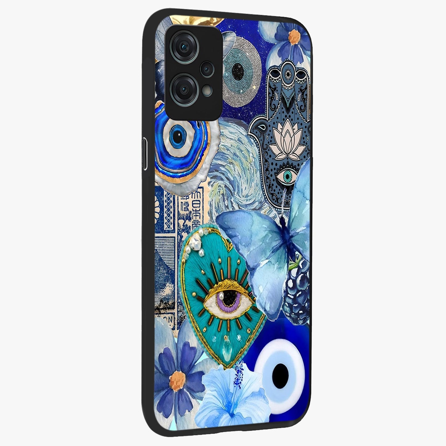 Audrey Zivan Glass Case for 1+Nord Ce 2 Lite side perspective highlighting sleek build and premium print detailing