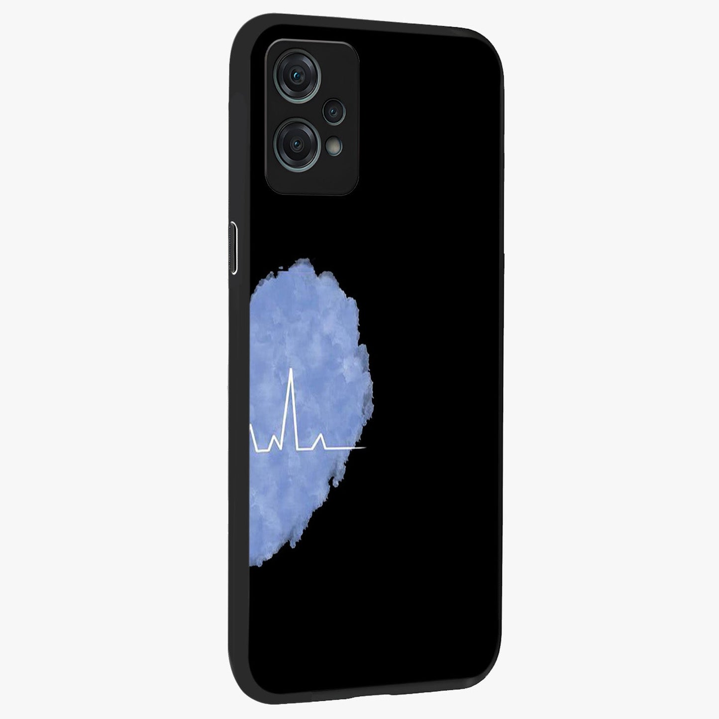 Blue Pulse Bond Glass Case for 1+Nord Ce 2 Lite side perspective highlighting sleek edges and modern blue detailing