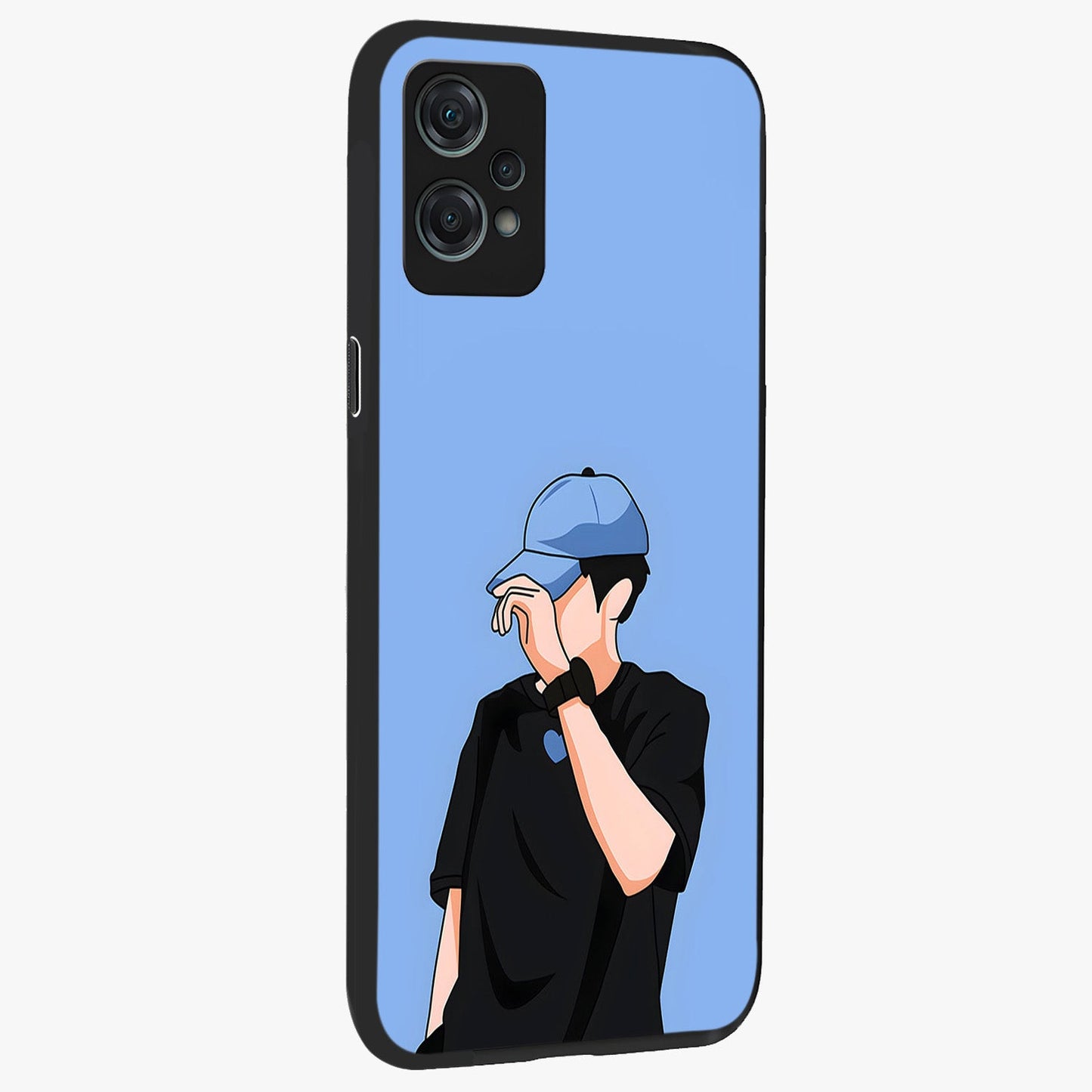 Cool Calm Love Glass Case for 1+Nord Ce 2 Lite side perspective highlighting clean detailing and sleek premium edges