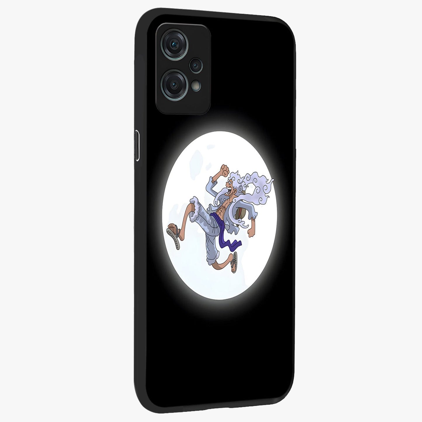 Moonlit Freedom Dance Glass Case for 1+Nord Ce 2 Lite side perspective highlighting dynamic detailing and premium edge finish