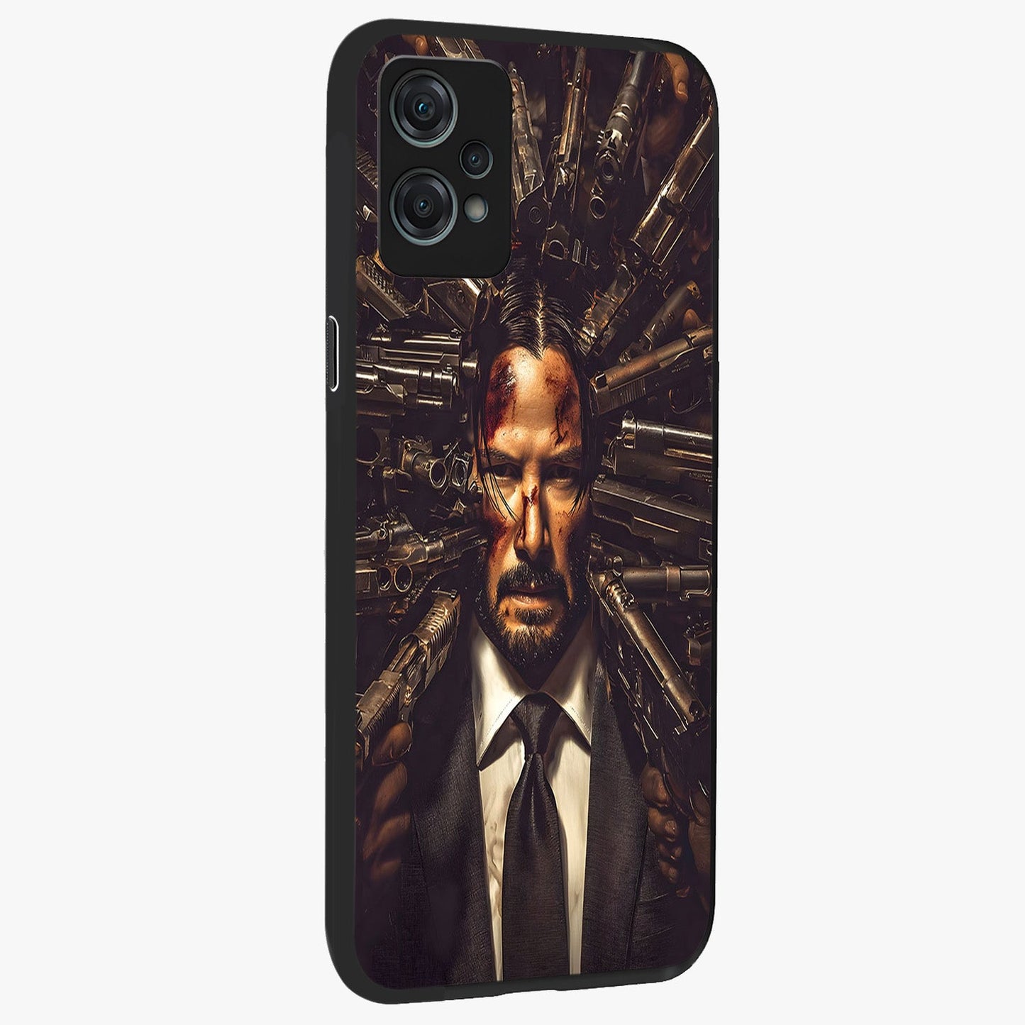 Relentless Shadow Assassin Glass Case for 1+Nord Ce 2 Lite side perspective highlighting sharp textures and sleek premium build