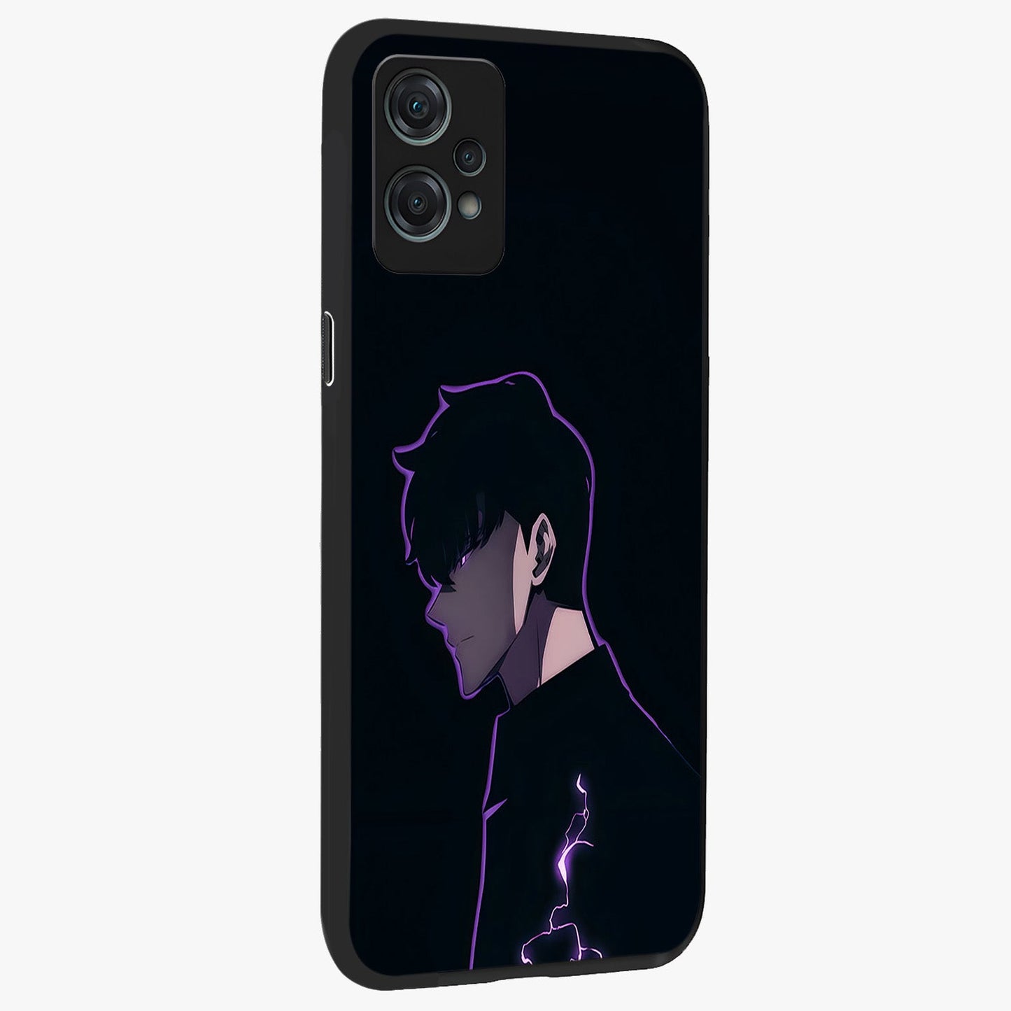 Void Lightning Phantom Glass Case for 1+Nord Ce 2 Lite side perspective highlighting sharp energy textures and premium edges