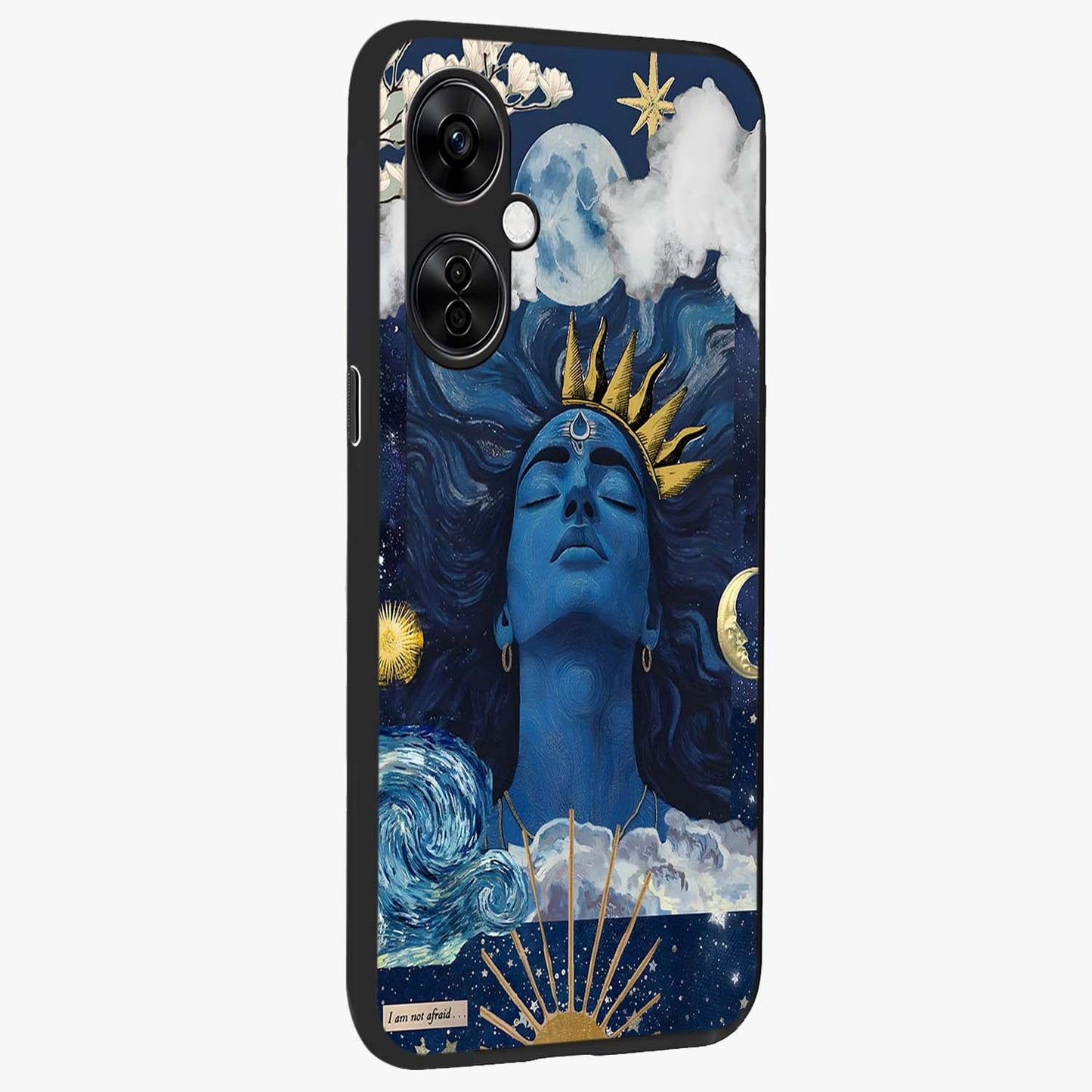 Aesthetic Lord Shiva Glass Case for 1+Nord CE 3 Lite side perspective highlighting vibrant devotional illustration details
