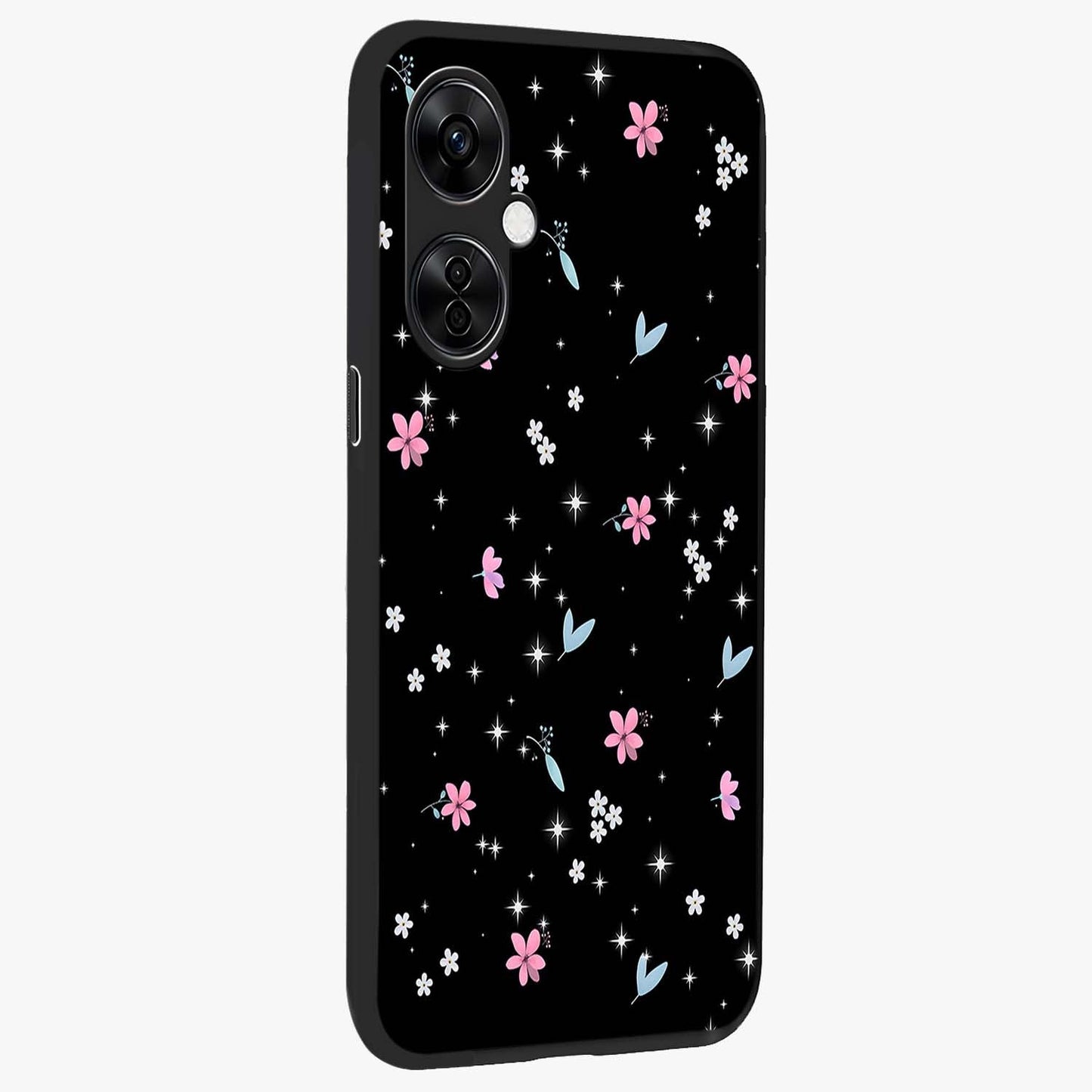 Black Aesthetic Wallpapers Glass Case for 1+Nord CE 3 Lite side perspective highlighting sleek edges and premium dark design