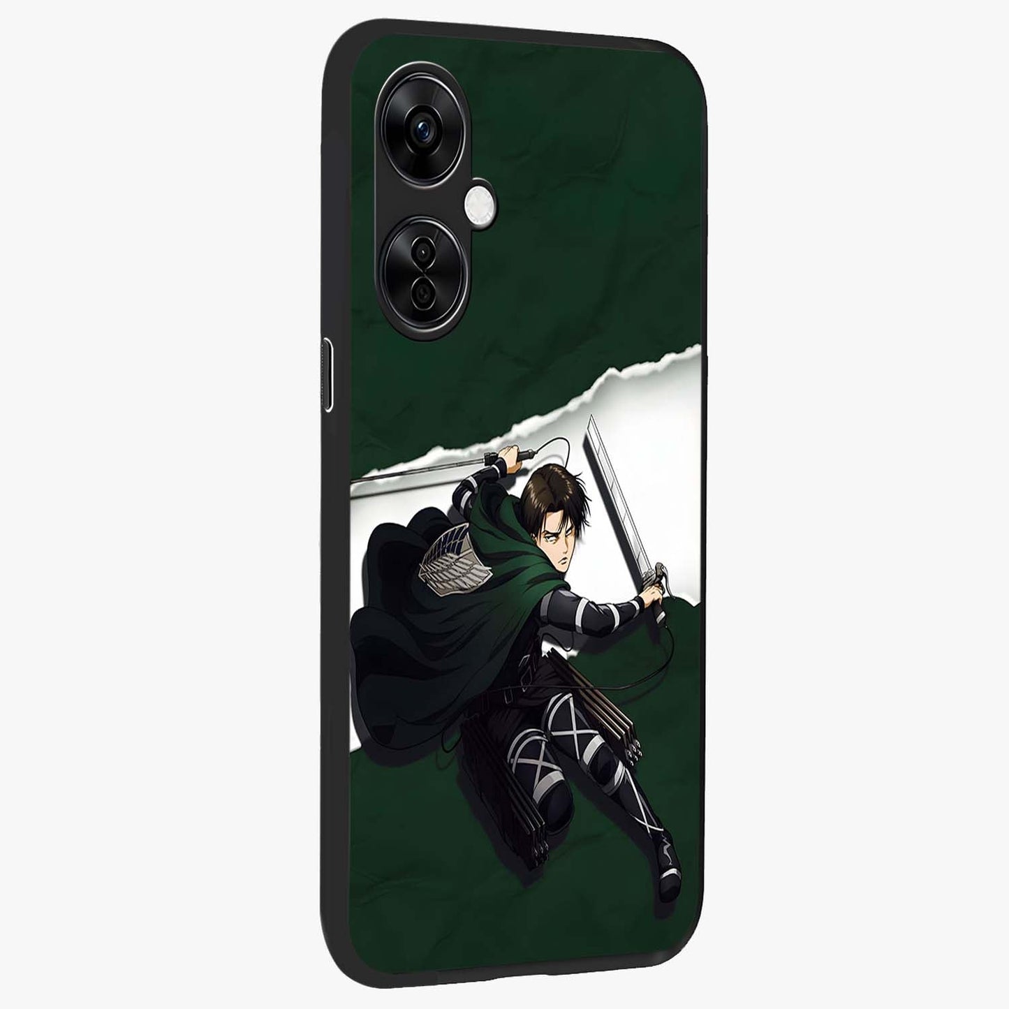 Emerald War Vanguard Glass Case for 1+Nord CE 3 Lite side perspective highlighting dramatic textures and premium edges