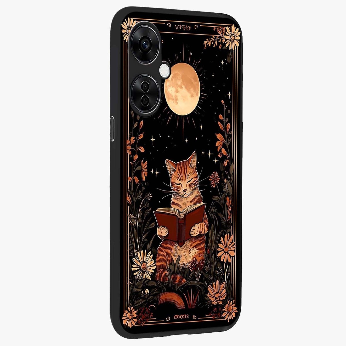 Magical Cat Chronicle Glass Case for 1+Nord CE 3 Lite side perspective highlighting sleek detailing and smooth premium build