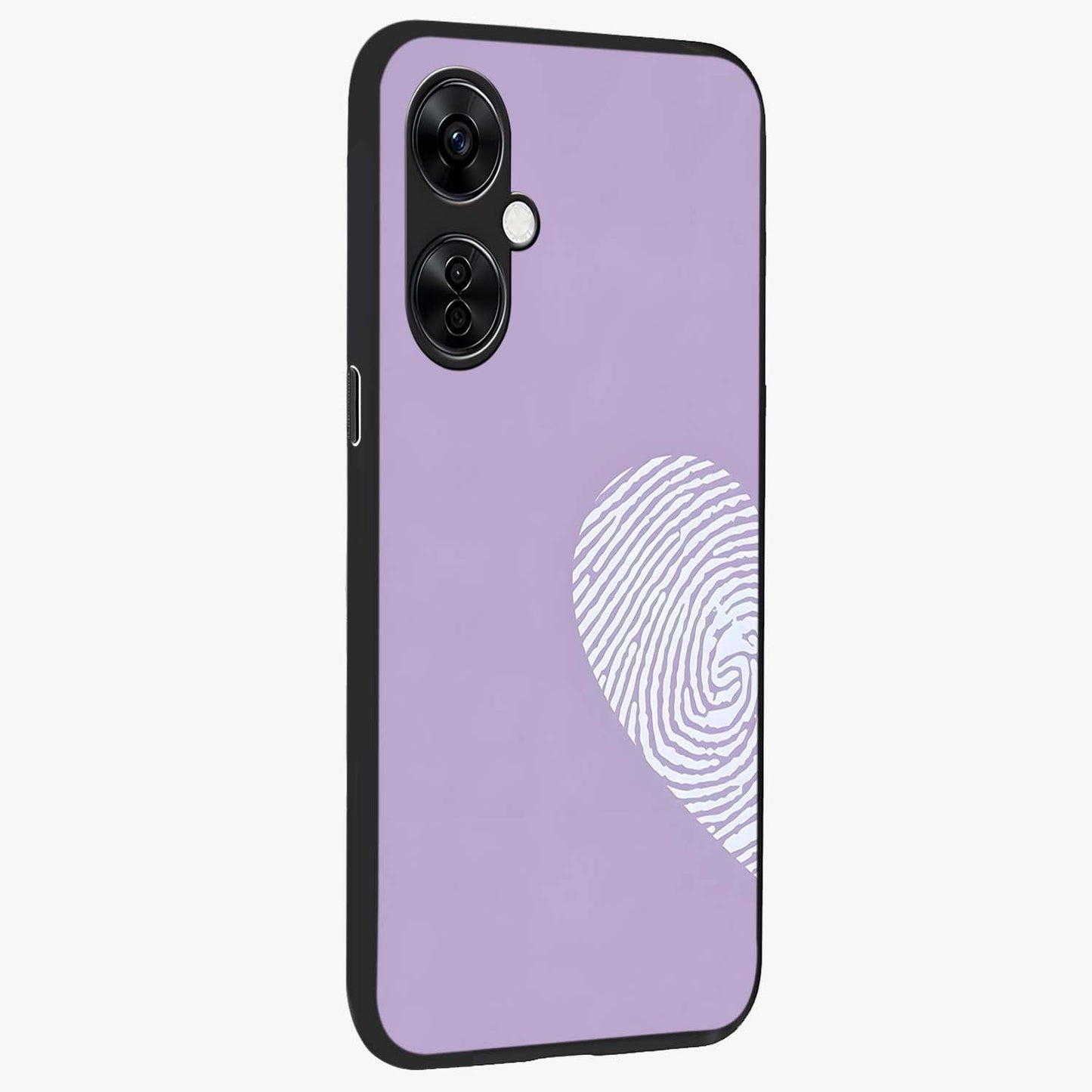 One Heart Identity Glass Case for 1+Nord CE 3 Lite side perspective highlighting clean detailing and sleek premium build