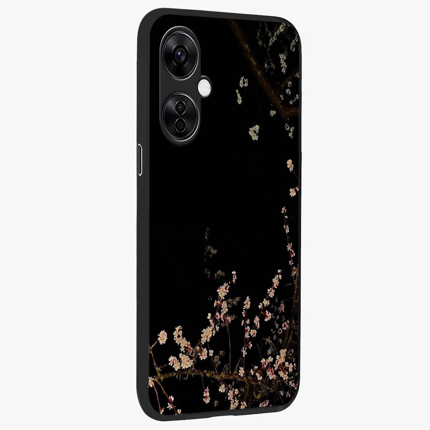 Petal Moon Light With Custom Name Glass Case for 1+Nord CE 3 Lite side perspective highlighting custom typography and smooth premium build