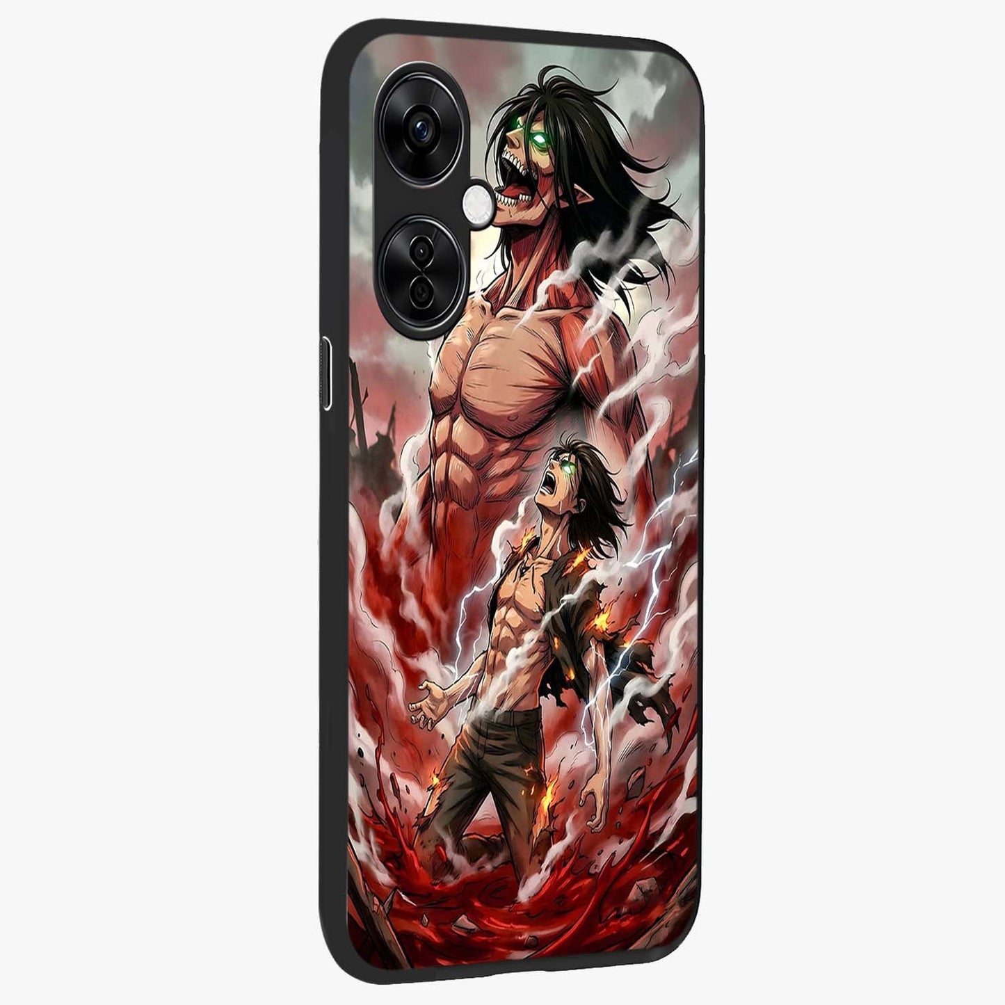 Titan Awakening Fury Glass Case for 1+Nord CE 3 Lite side perspective highlighting bold textures and premium edge finish