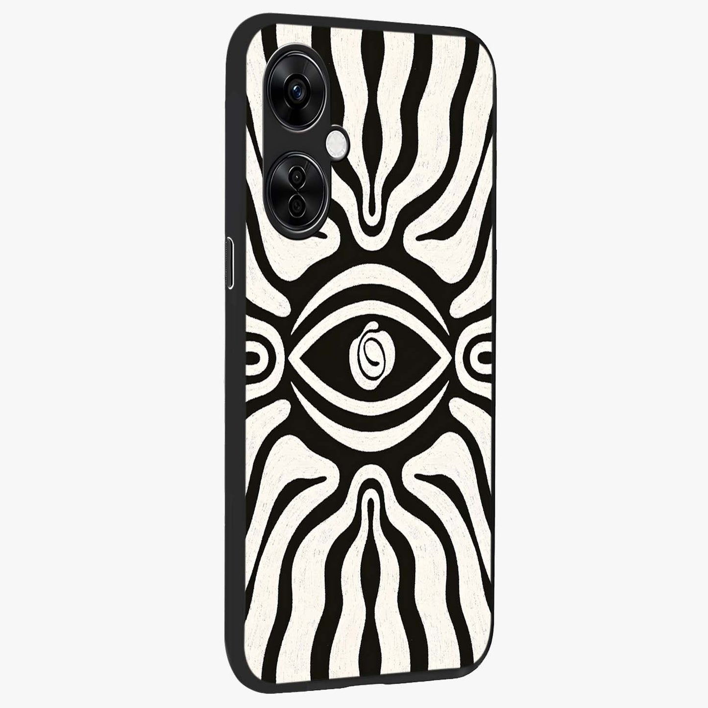 Trancewave Illusion Art Glass Case for 1+Nord CE 3 Lite side perspective highlighting dynamic wave textures and premium edges