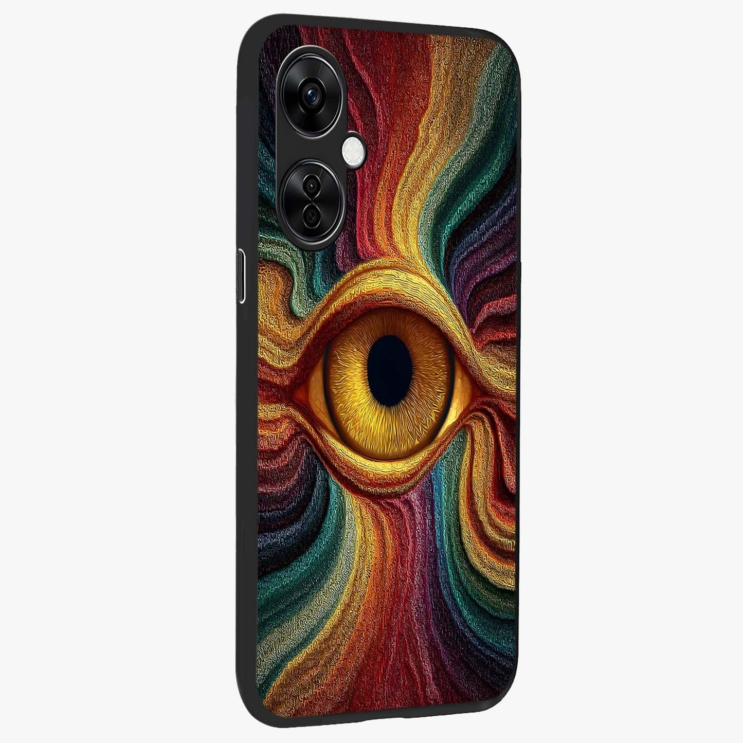 Visionary Flame Core Glass Case for 1+Nord CE 3 Lite side perspective highlighting dynamic textures and sleek premium build