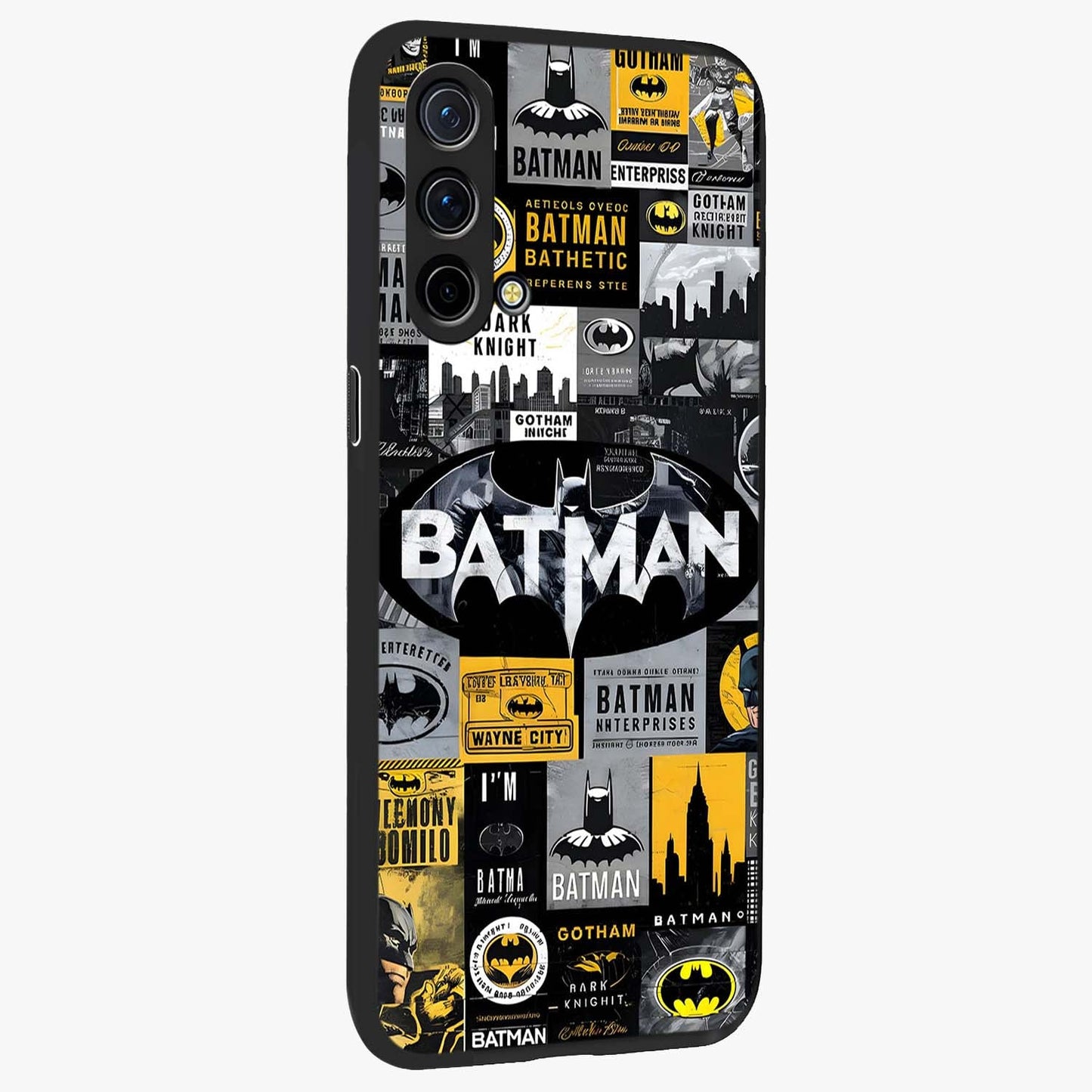 Knight Gotham Rise Glass Case upright view showcasing bold vigilante themed artwork with gothic city vibe.