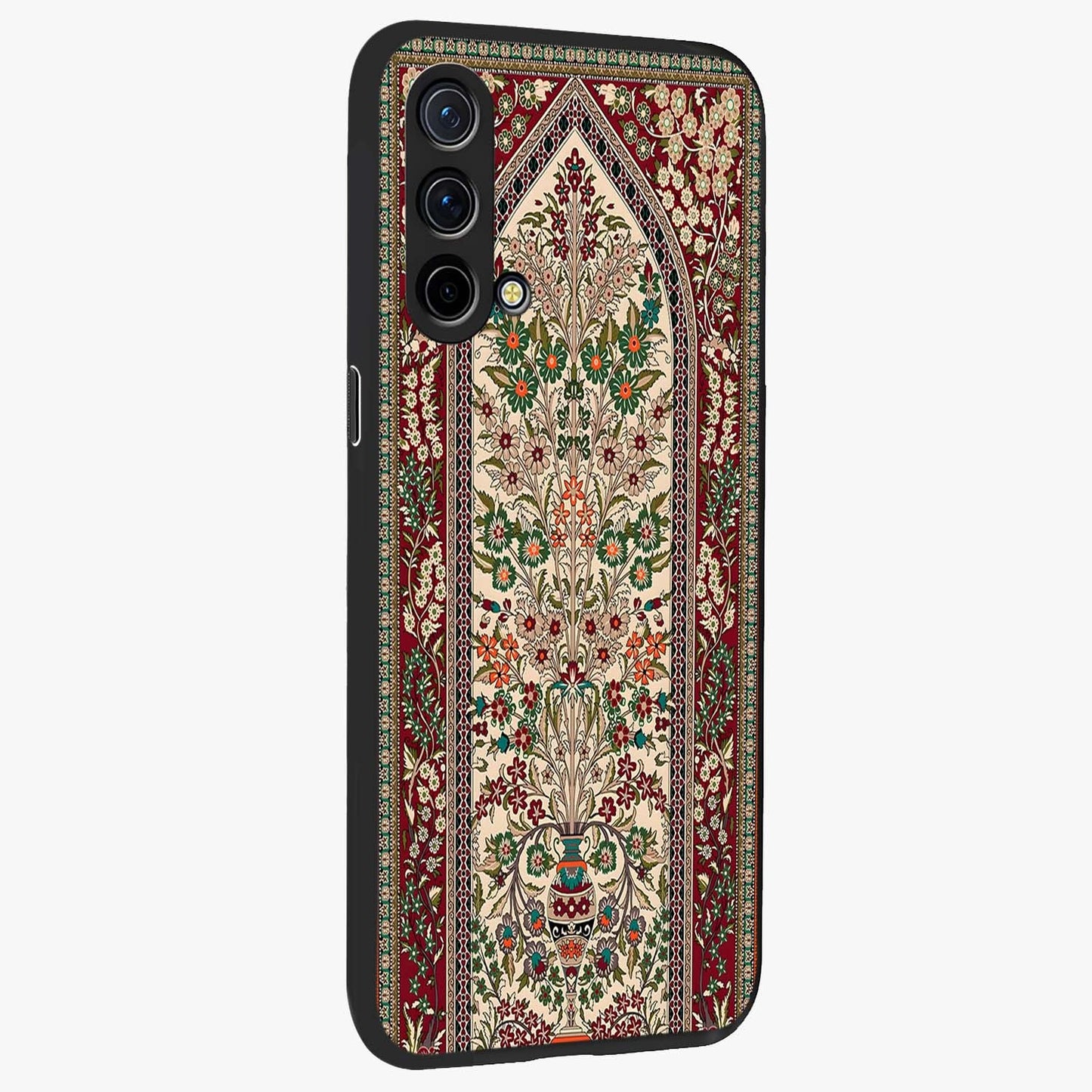 Persian Inspired Glass Case upright view showcasing decorative Persian artwork with rich heritage theme.