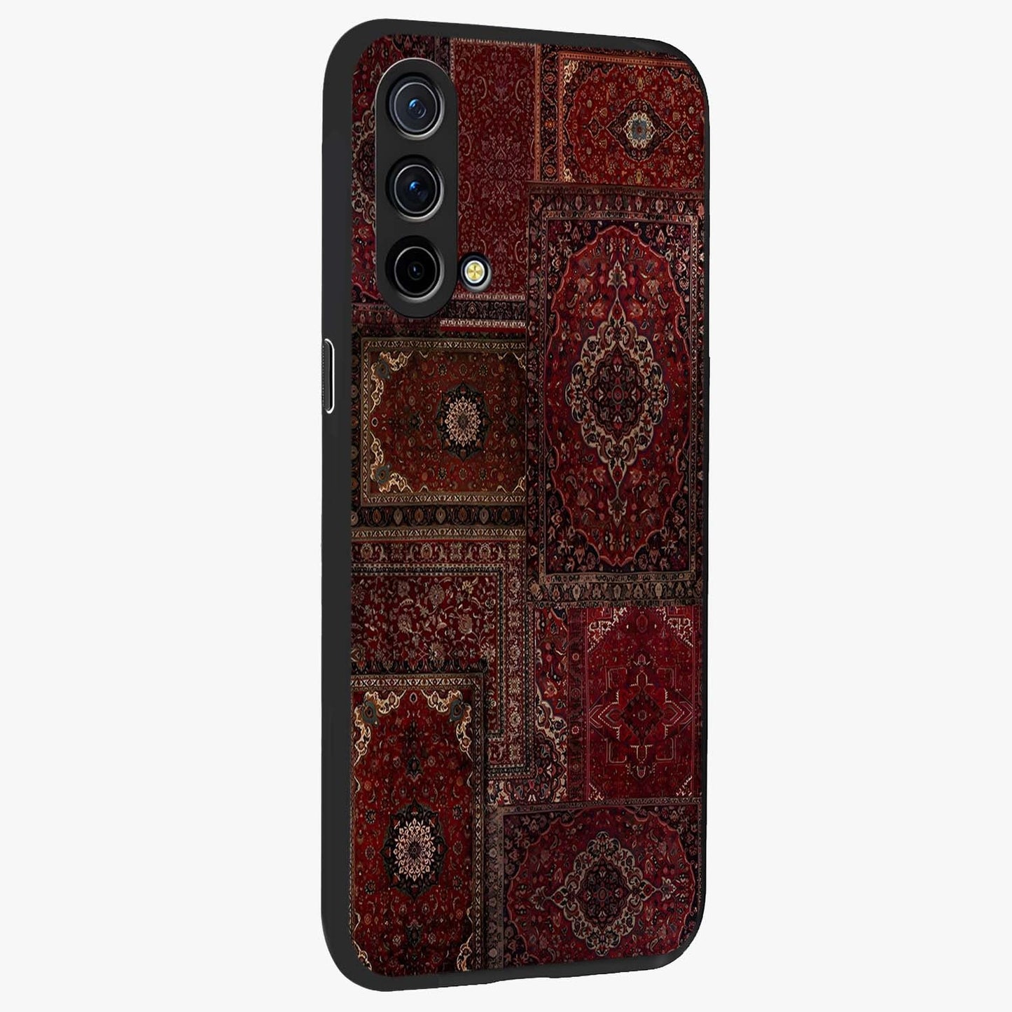 Persian Velvet Tale Glass Case upright view showcasing elegant Persian artwork with classic heritage theme.