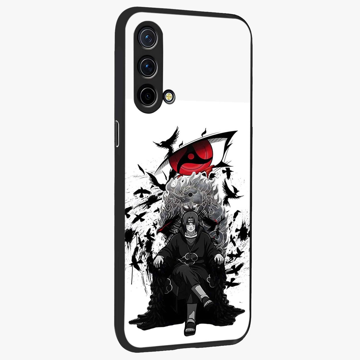Uchiha Shadow Throne Glass Case upright view showcasing magical underwater galaxy artwork with vibrant cosmic theme.