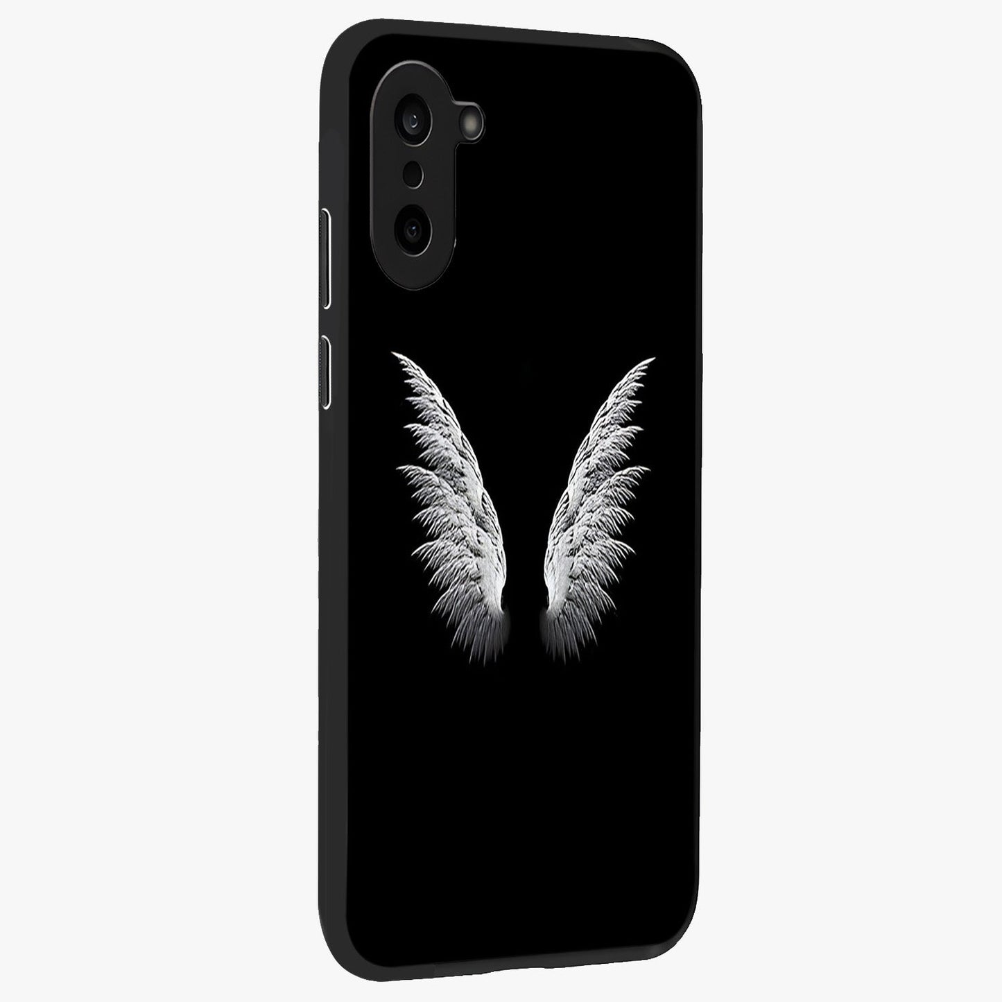 Angel Wing Grace Glass Case for 1+Nord CE 5 side perspective highlighting delicate wing illustration details