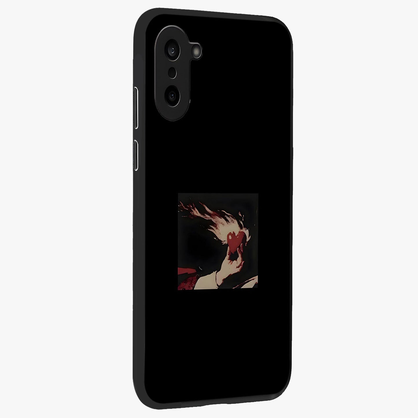 Blazing Heart Faith Glass Case for 1+Nord CE 5 displayed upright for powerful spiritual visibility and premium finish.