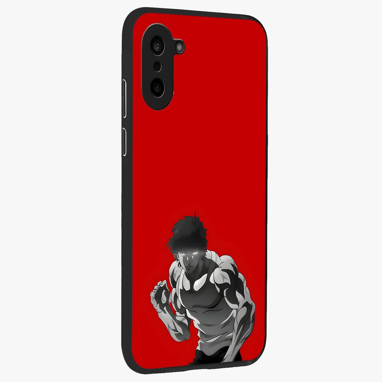 Crimson Power Rush Glass Case for 1+Nord CE 5 side perspective highlighting sharp detailing and premium sporty edge