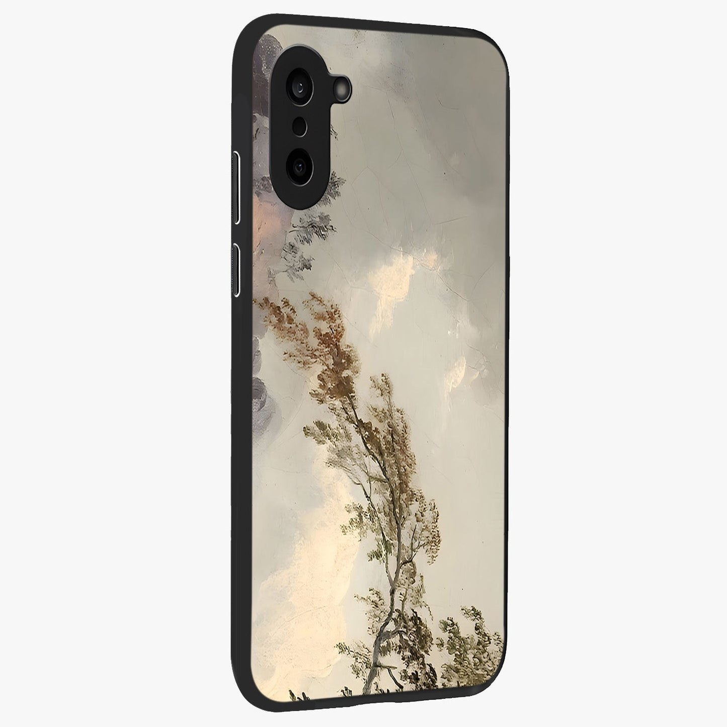 Dreamlike Wind Field Glass Case for 1+Nord CE 5 side perspective highlighting smooth gradients and premium edge finish