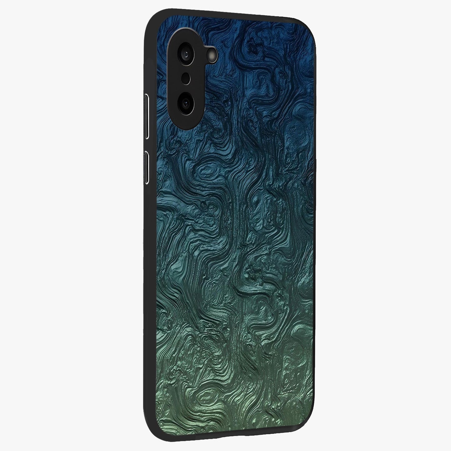 Marble Dream Blur Glass Case for 1+Nord CE 5 side perspective highlighting refined marble textures and premium edges