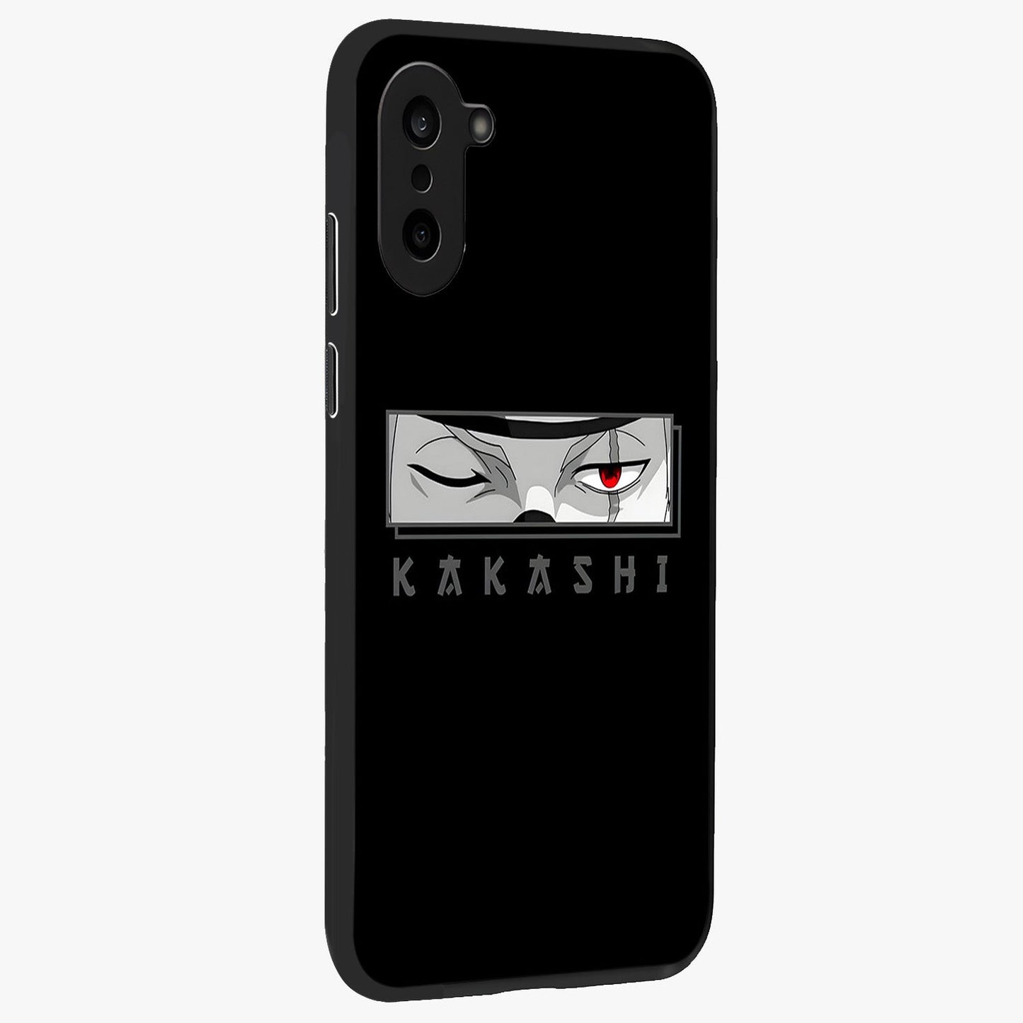 Scarlet Ninja Gaze Glass Case for 1+Nord CE 5 side perspective highlighting intense textures and premium edges