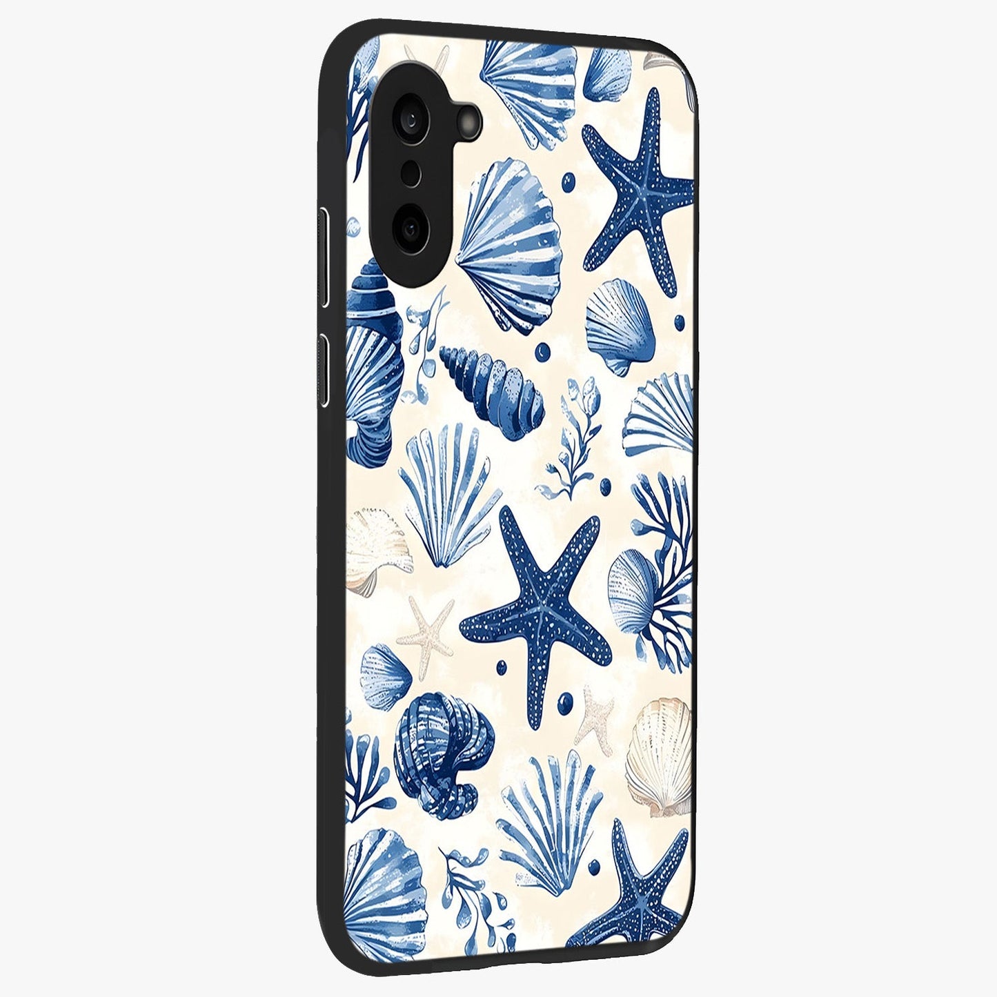 Seaside Starfish Magic Glass Case for 1+Nord CE 5 side perspective highlighting playful beach textures and sleek build