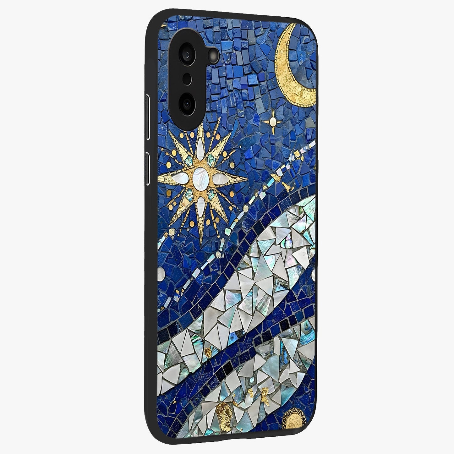 Serene Crane Flight Glass Case for 1+Nord CE 5 side perspective highlighting delicate feather textures and premium edges
