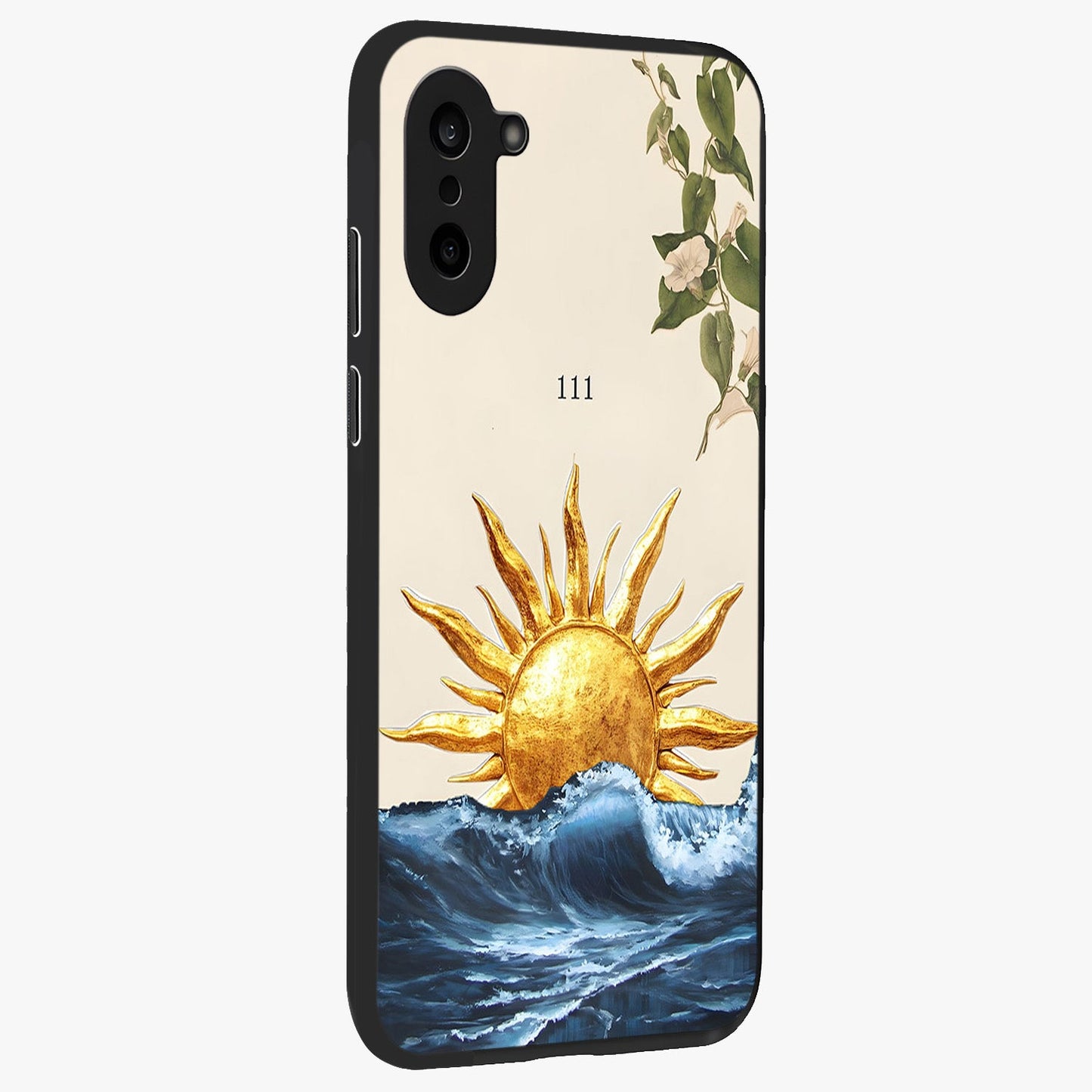 Solar Wave Bloom Glass Case for 1+Nord Ce 5 side perspective highlighting radiant textures and premium edges