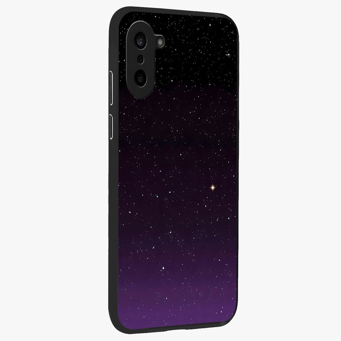Violet and Black Shade Glass Case for 1+Nord CE 5 side perspective highlighting smooth gradient textures and sleek build