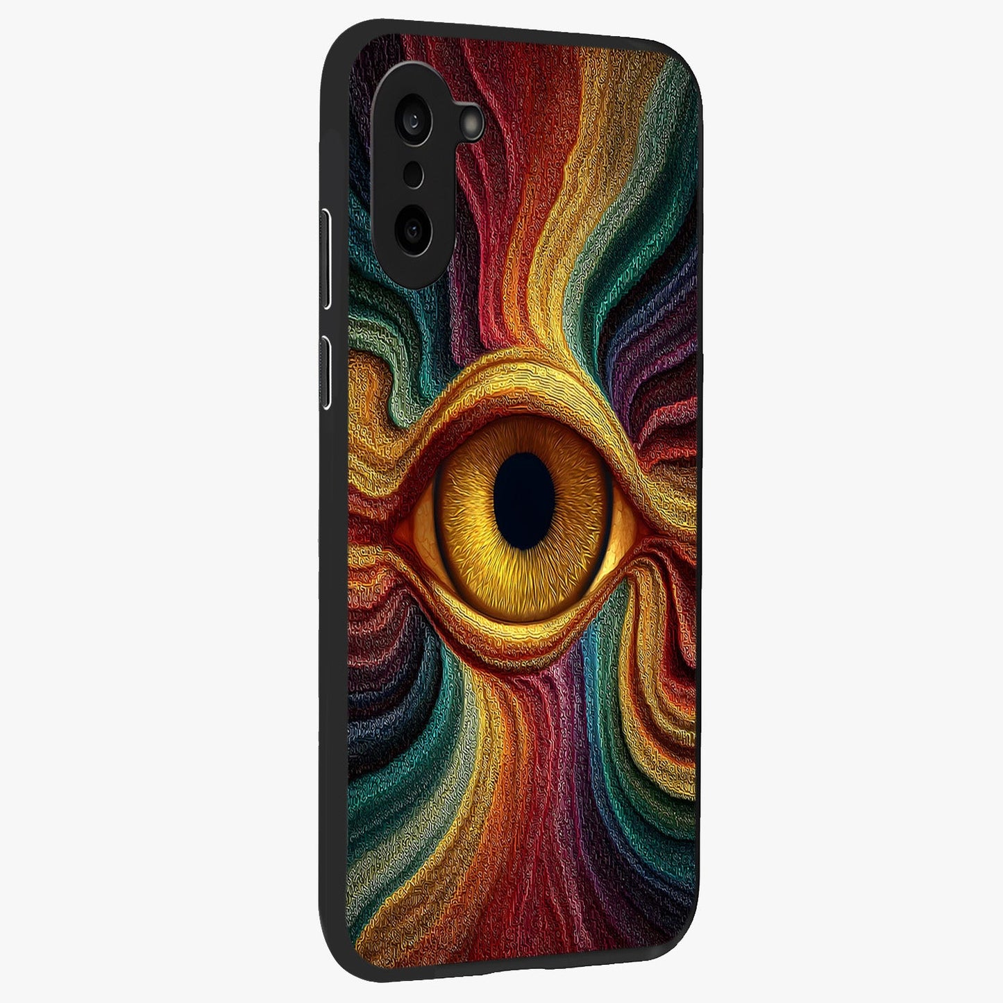 Visionary Flame Core Glass Case for 1+Nord CE 5 side perspective highlighting dynamic textures and sleek premium build