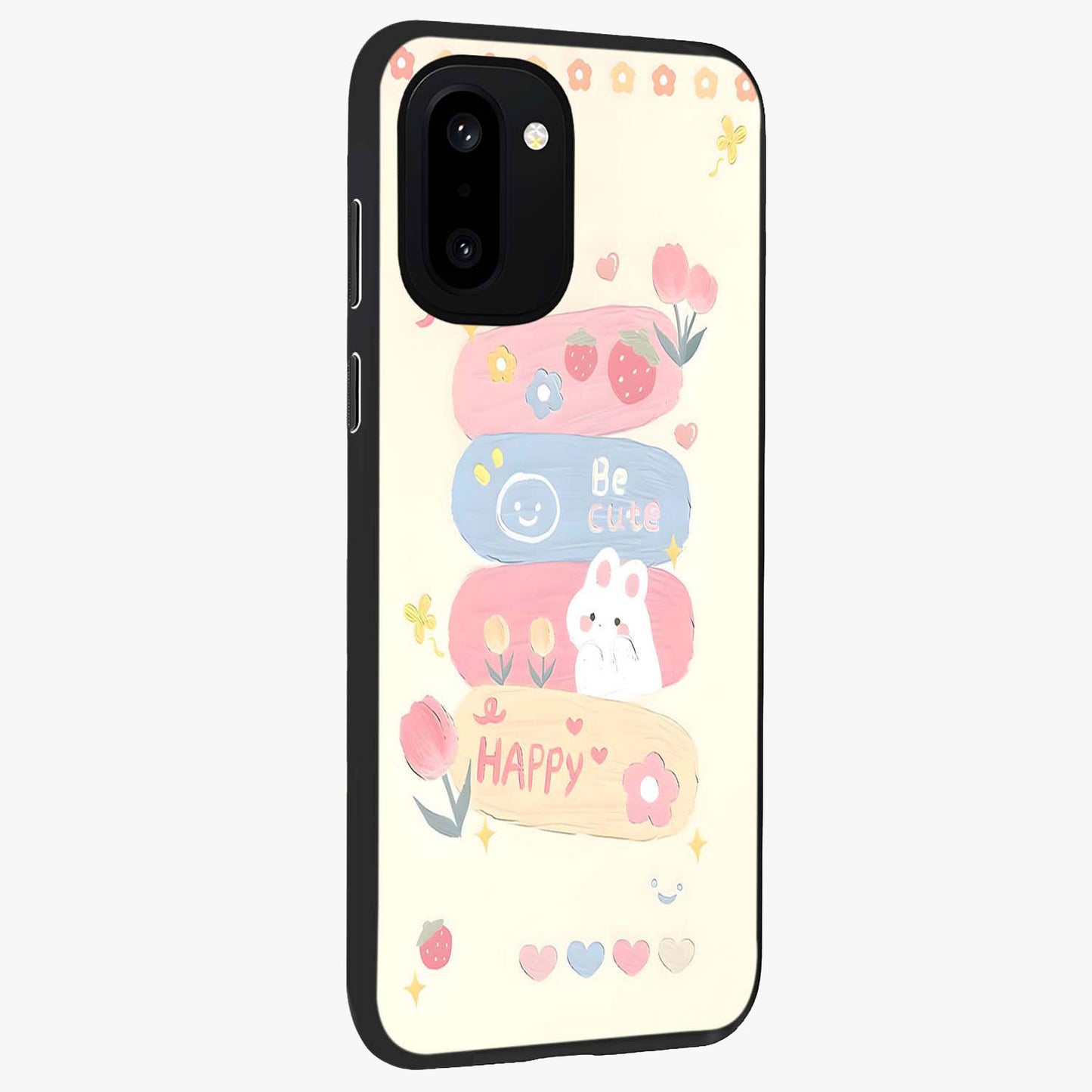 Happy Cute Bunny Glass Case for OnePlus 15R |1+15R